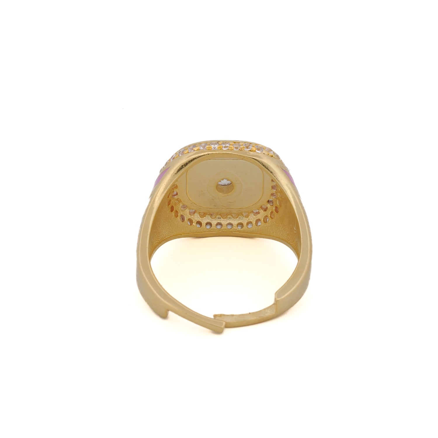 Handmade Elegance: USA Crafted Pastel Colors Gold Ring