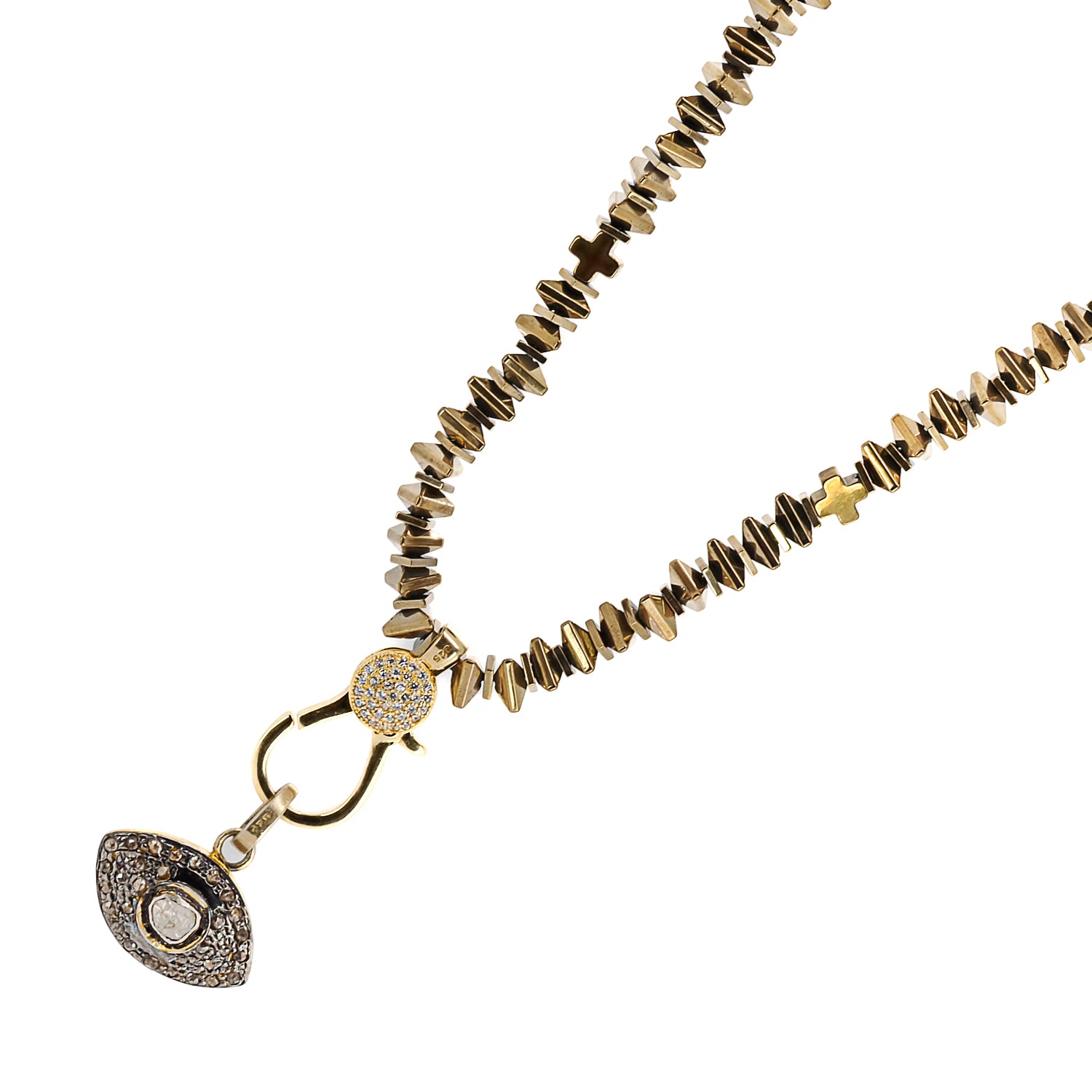Handmade Necklace with Sterling Silver Clasp and Swarovski Crystals