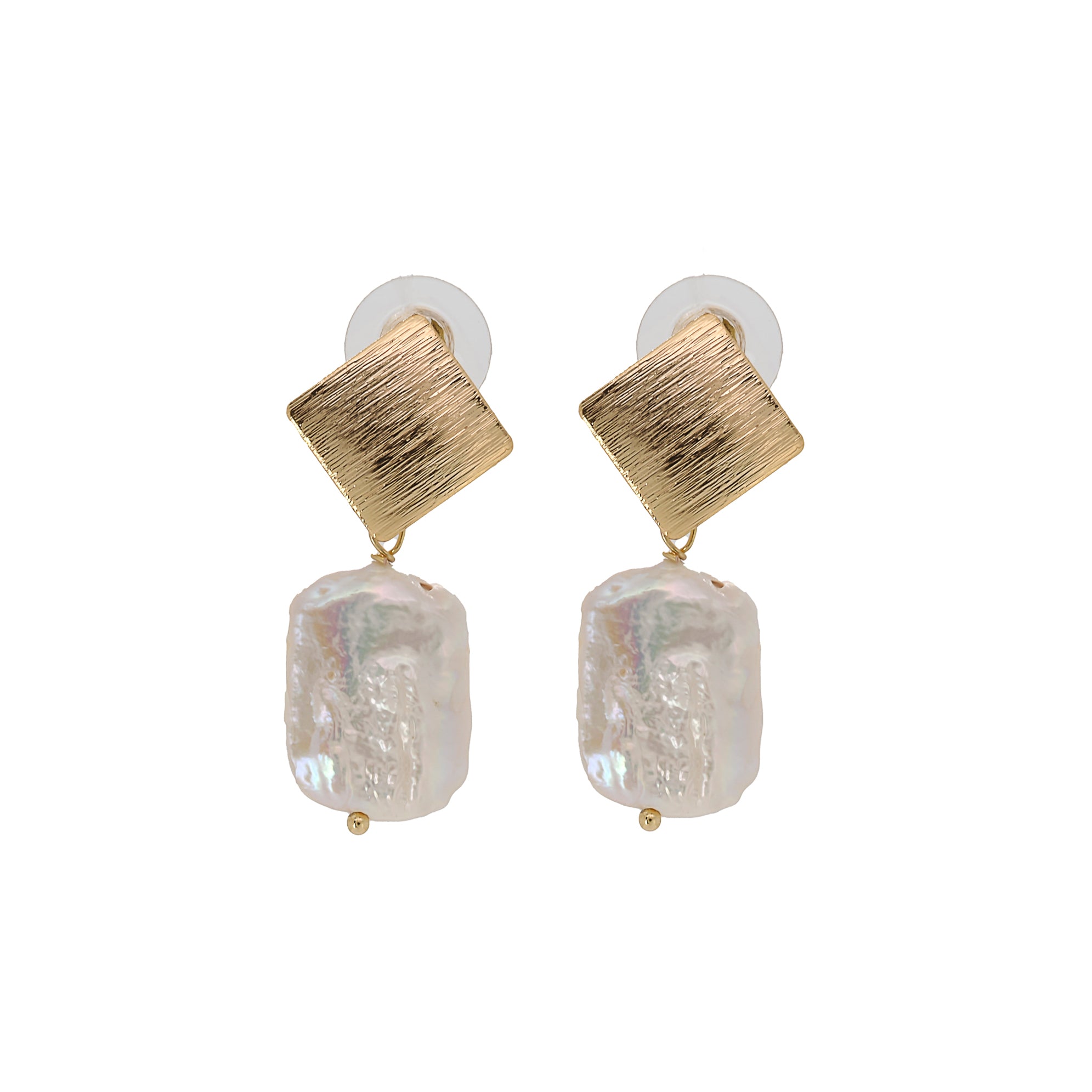 Pearl &amp; Gold Cleopatra Earrings: Allure &amp; Elegance, Handmade in the USA.