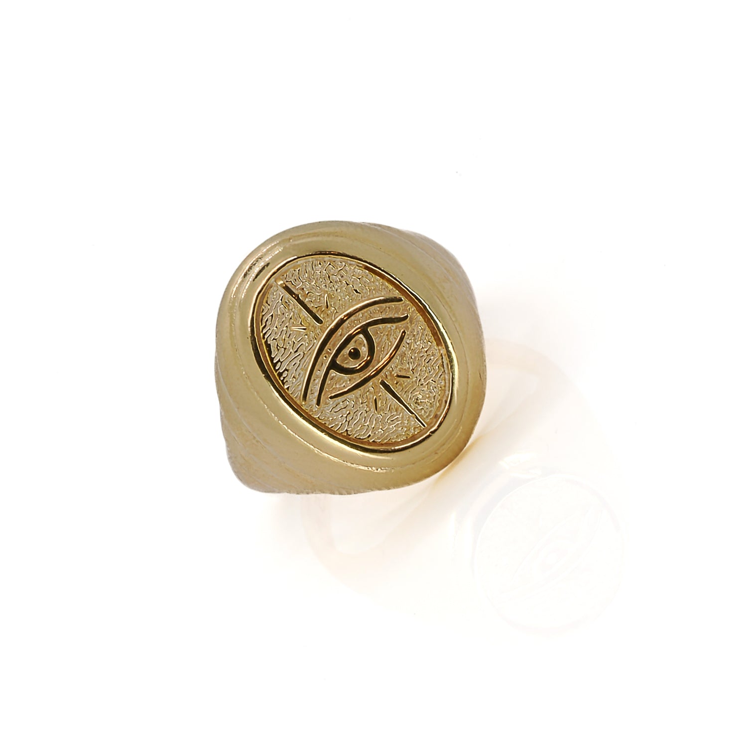 Elegant Evil Eye Signet Ring - Handcrafted Gold Plated Jewelry