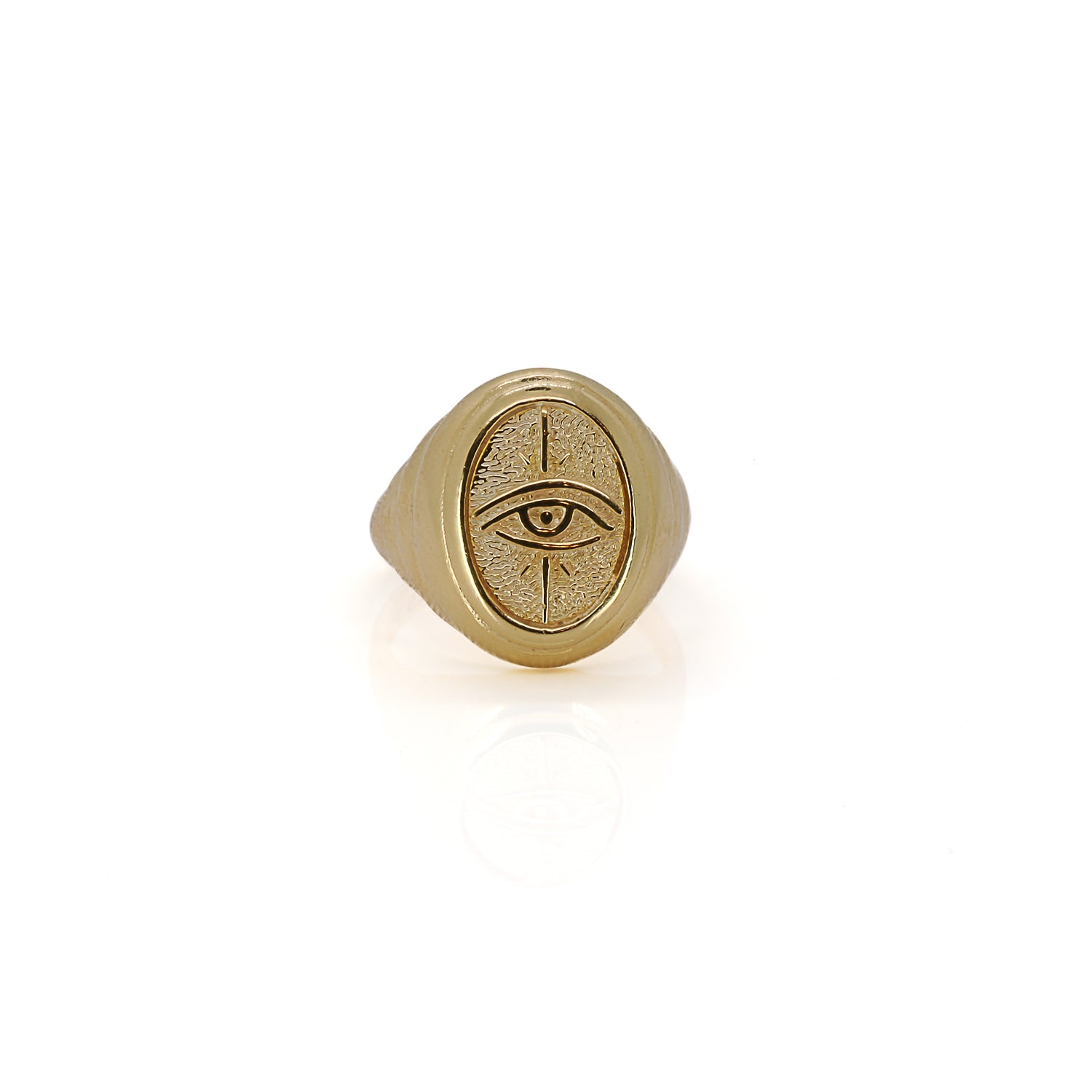 Gold and Silver Evil Eye Ring - Handcrafted Elegance