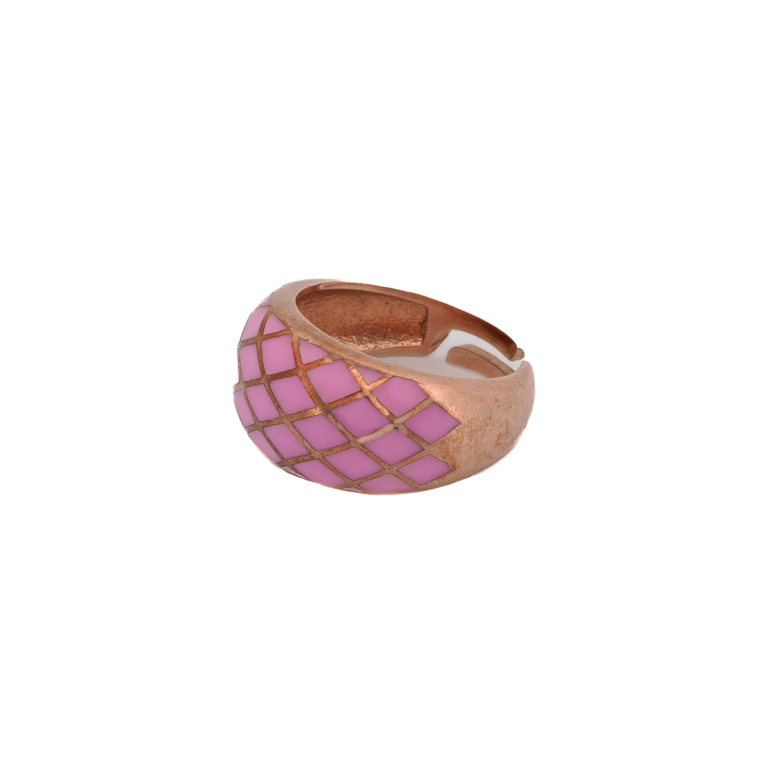 Purple &amp; Rose Gold Adjustable Fashion Ring
