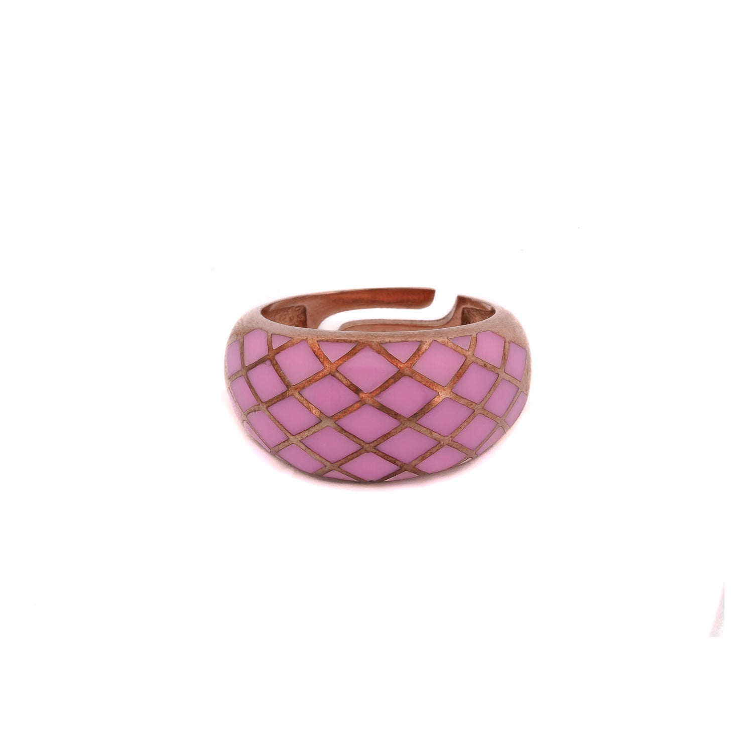 Purple &amp; Rose Gold Adjustable Fashion Ring