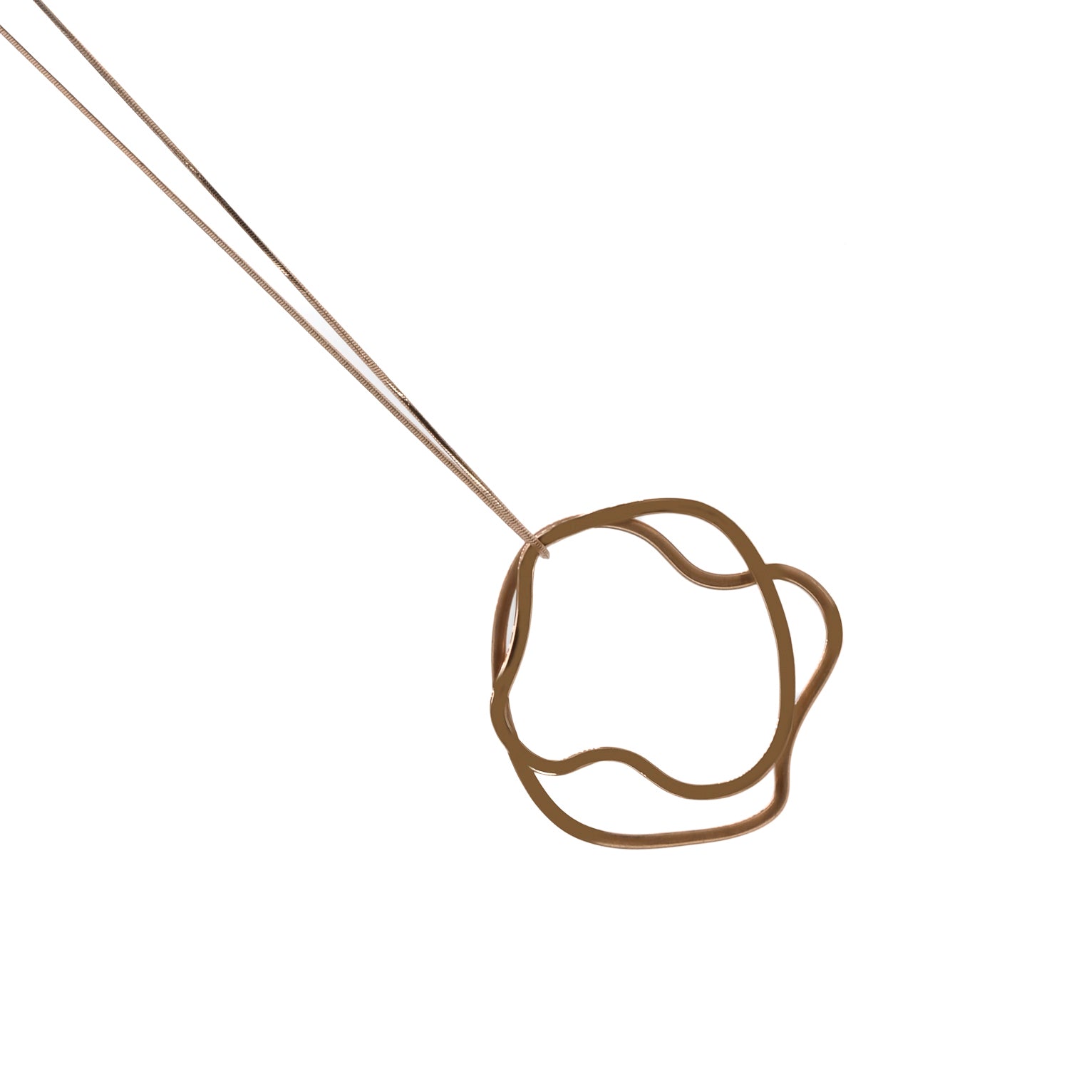 Rose Gold Modern Pendant Long Necklace
