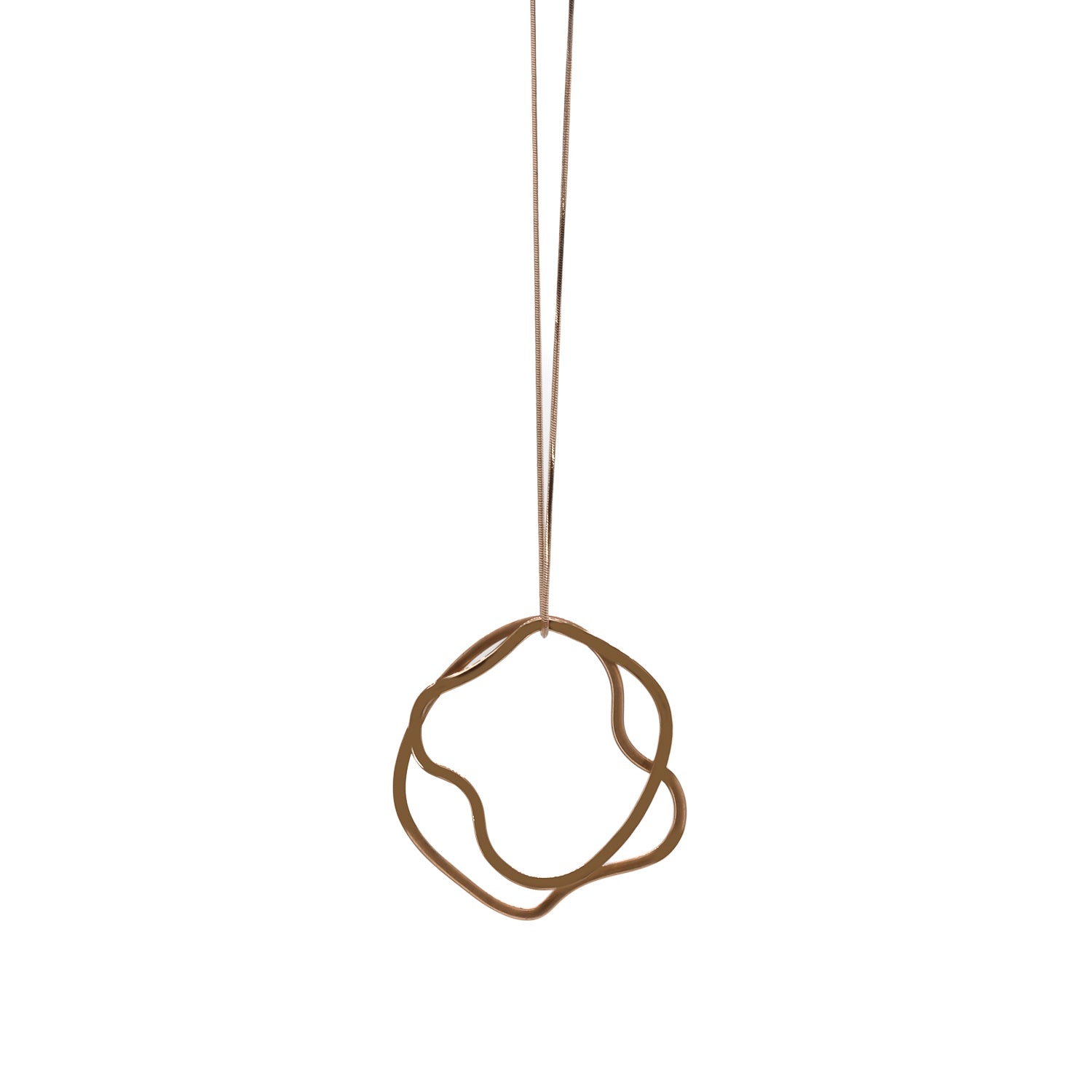 Rose Gold Modern Pendant Long Necklace