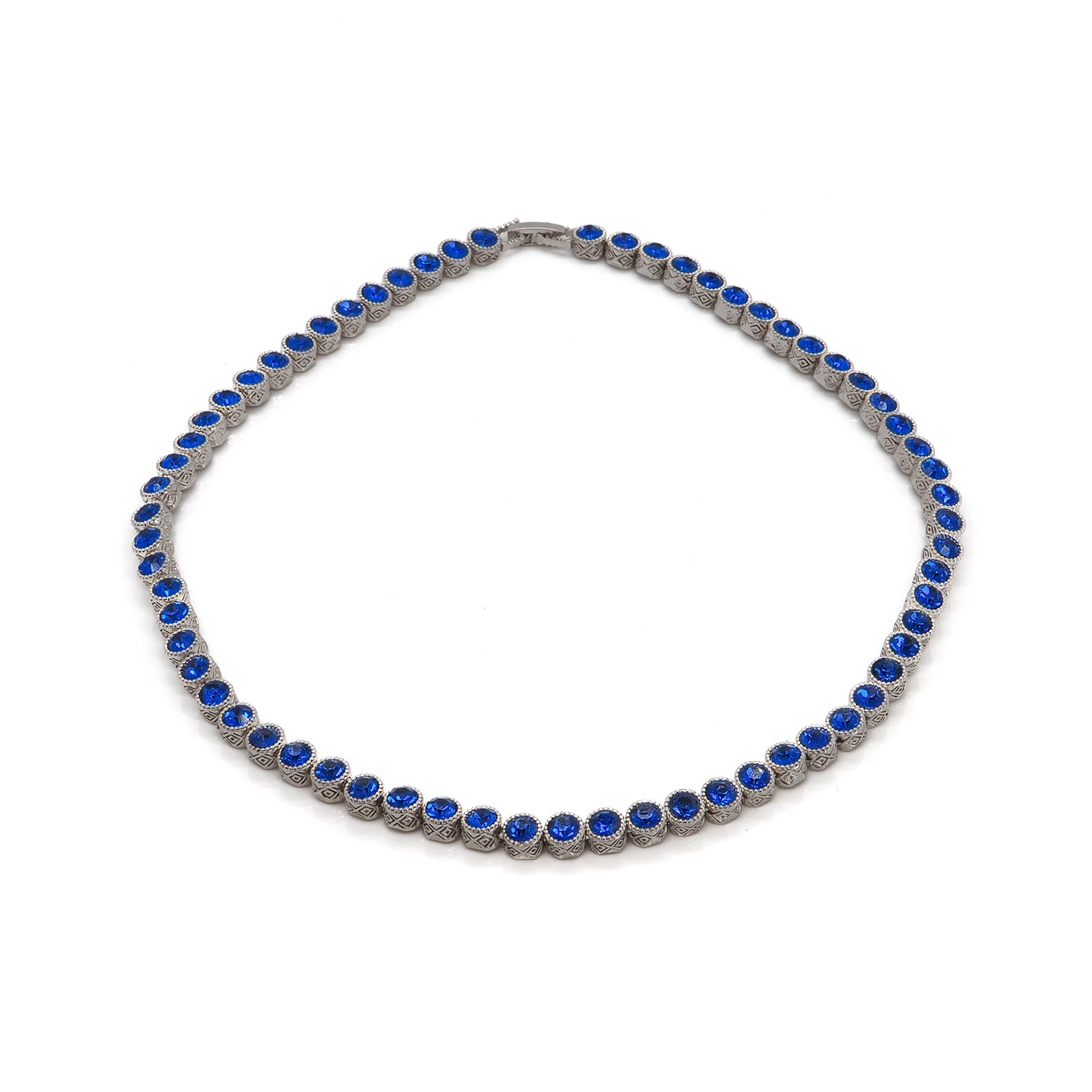 Silver-Plated Blue Sapphire Necklace for Spiritual Protection and Self-Expression
