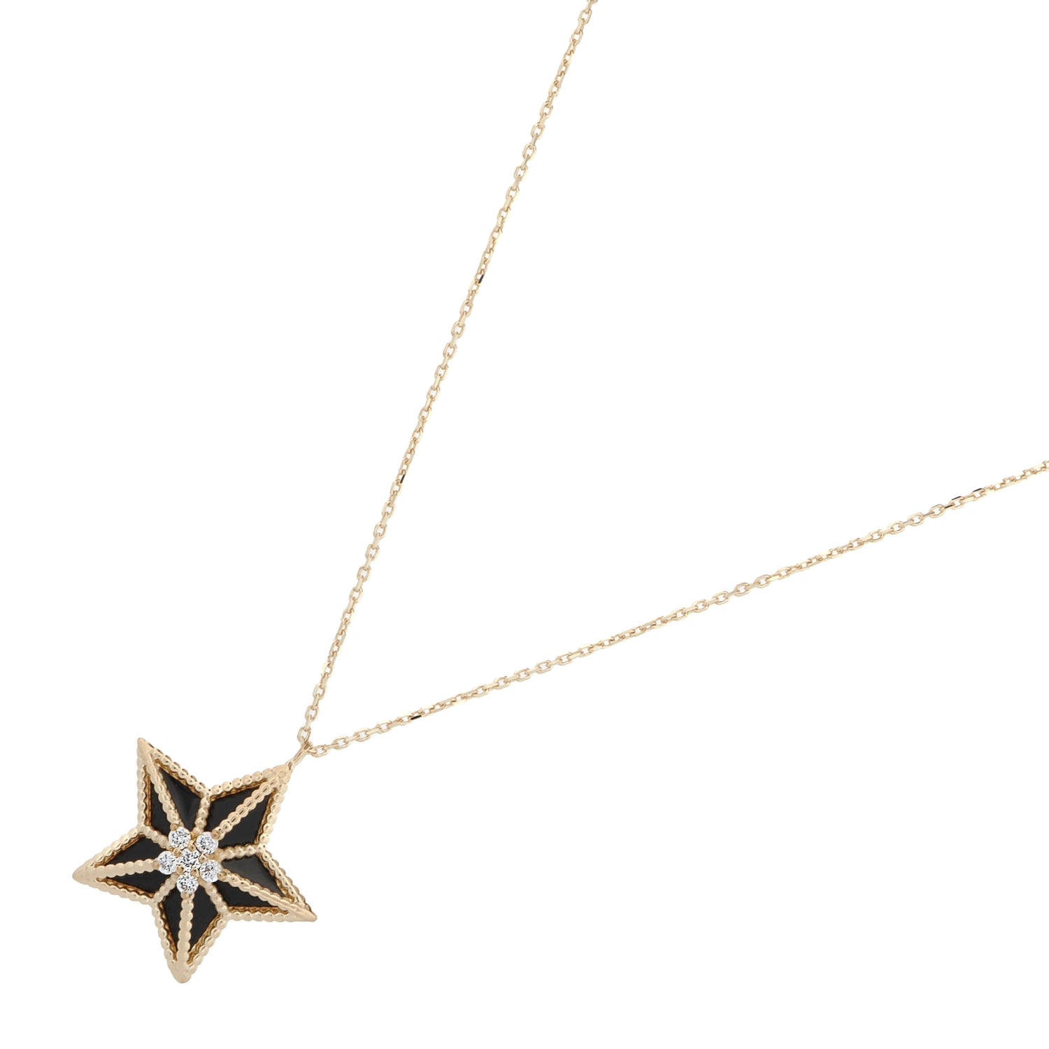 Radiant Star Pendant Necklace in 14K Gold with Diamonds for Hope, Guidance, and Elegance
