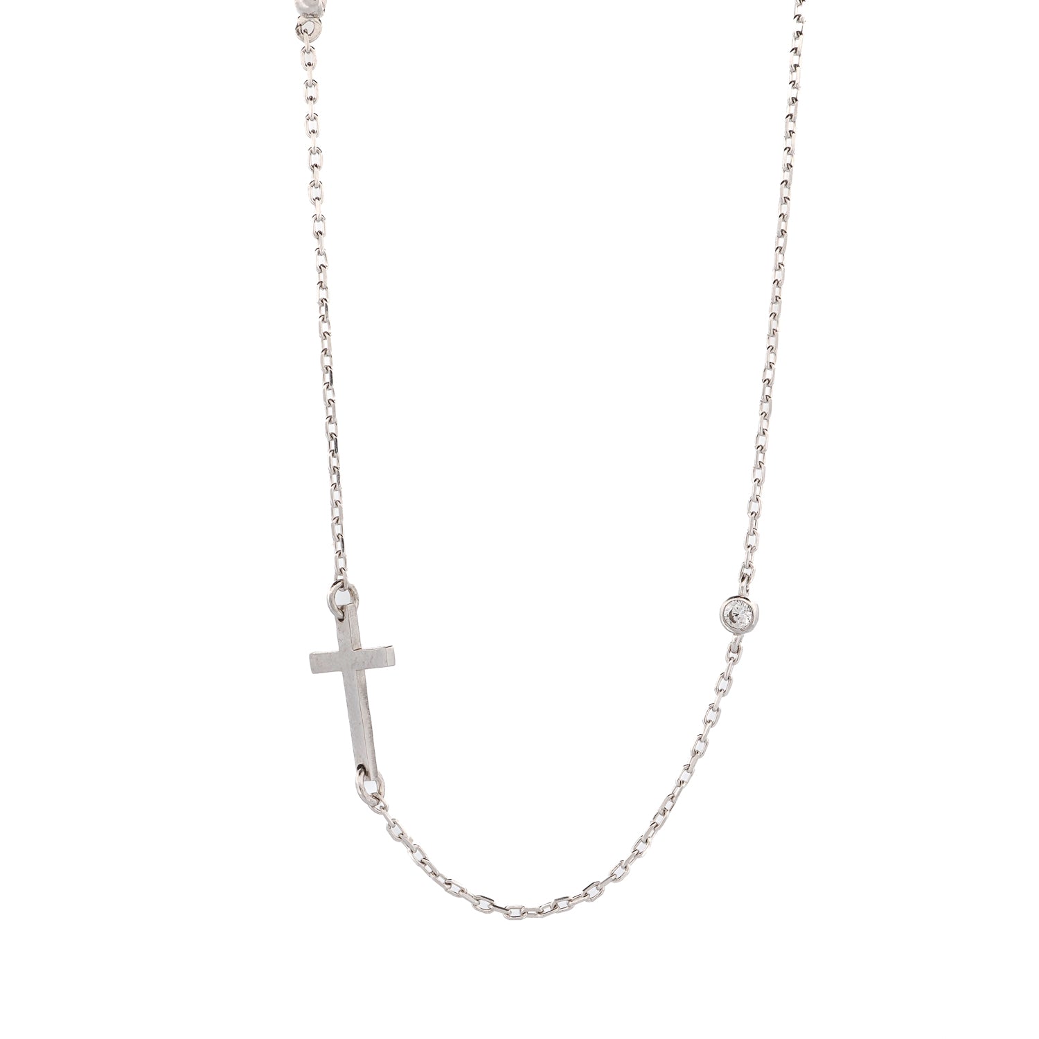 18K gold-plated cross pendant on a sterling silver diamond chain, symbolizing faith and elegance