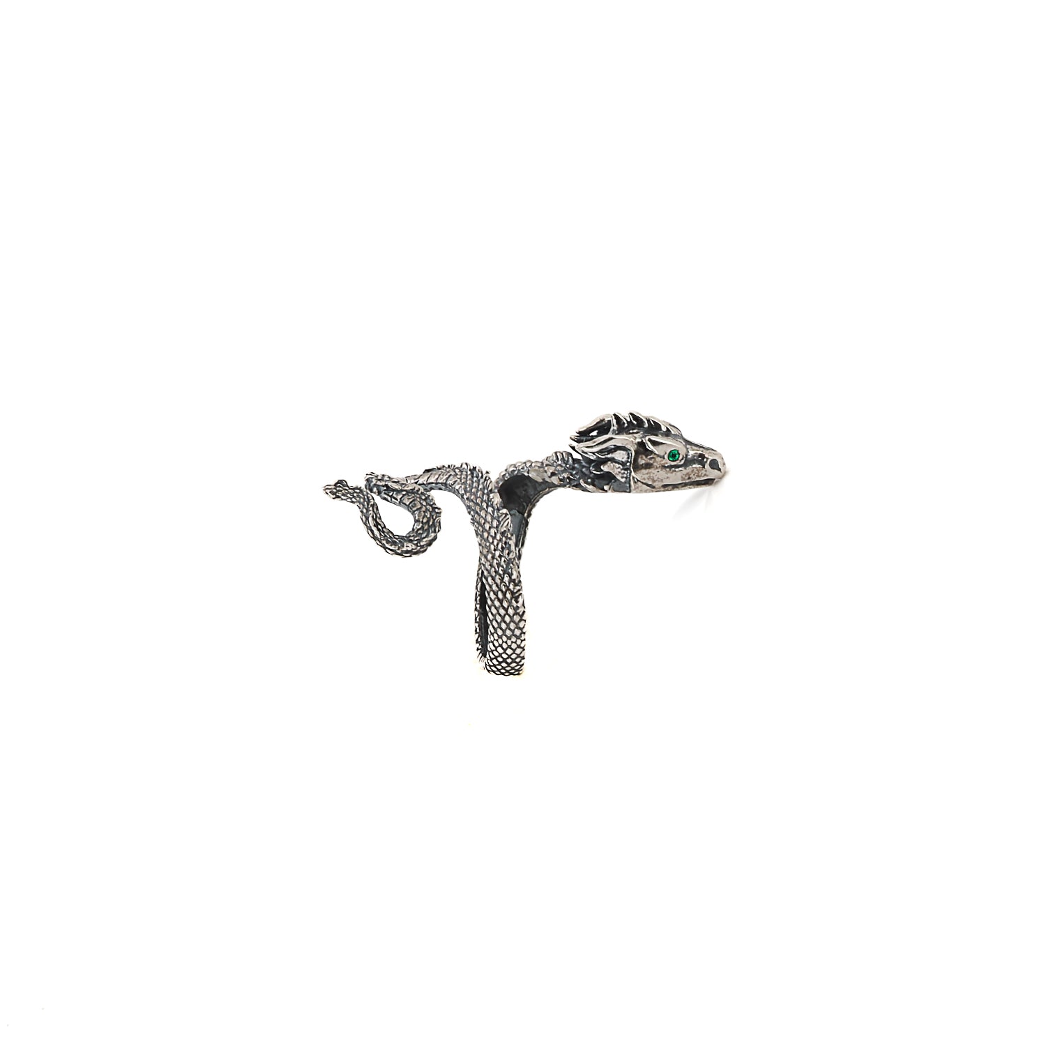 Unique Sterling Silver Snake Ring - Adjustable Size