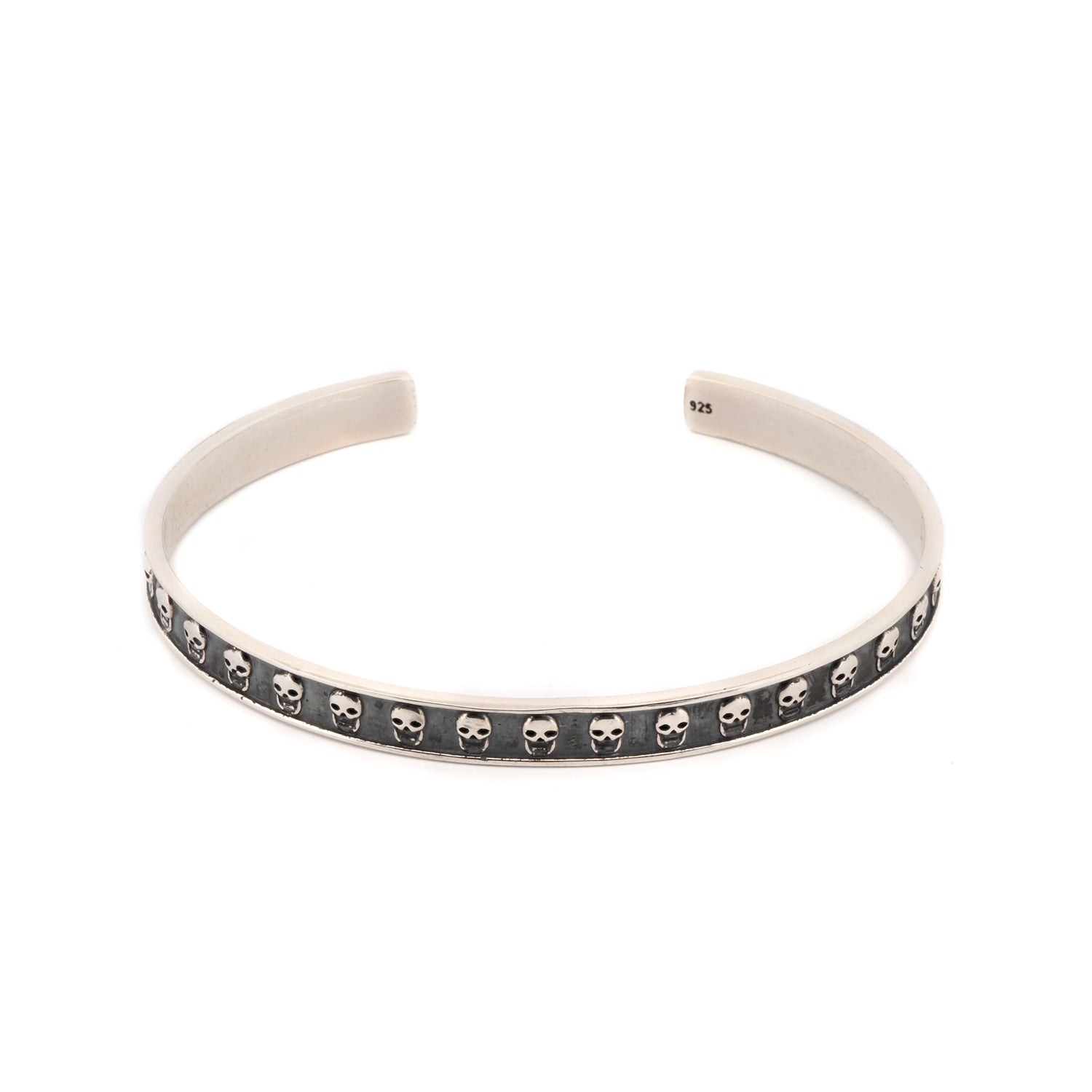 Sterling Silver Skull Symbol Cuff Bracelet