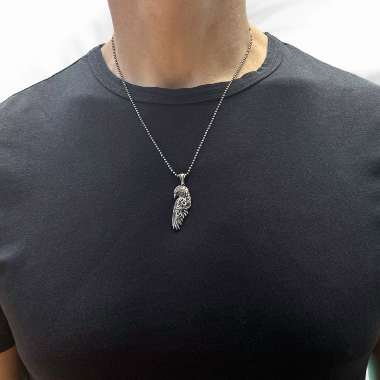 sterling silver eagle pendant necklace, symbol of vision and freedom