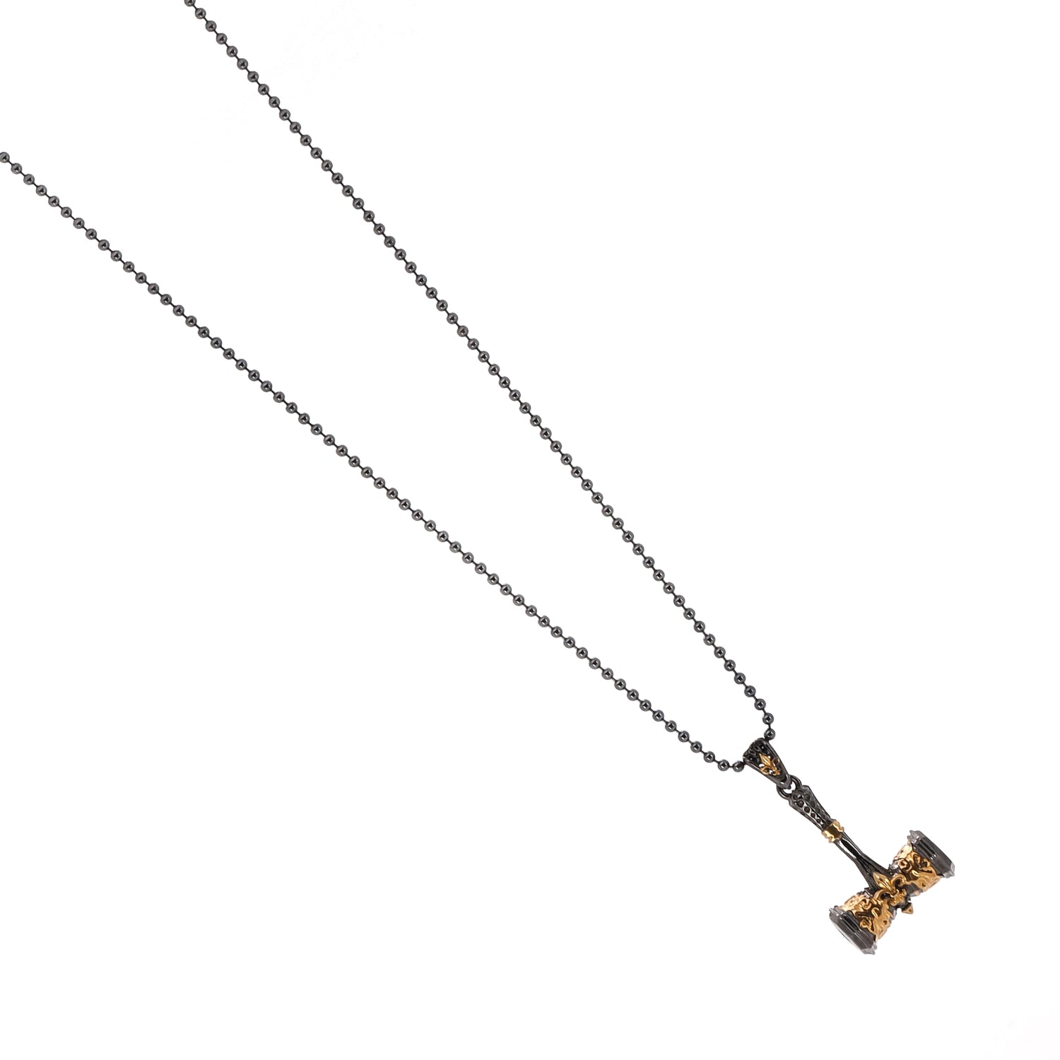 Sophisticated Sterling Silver Necklace with a gold-plated hammer pendant, perfect for special occasions