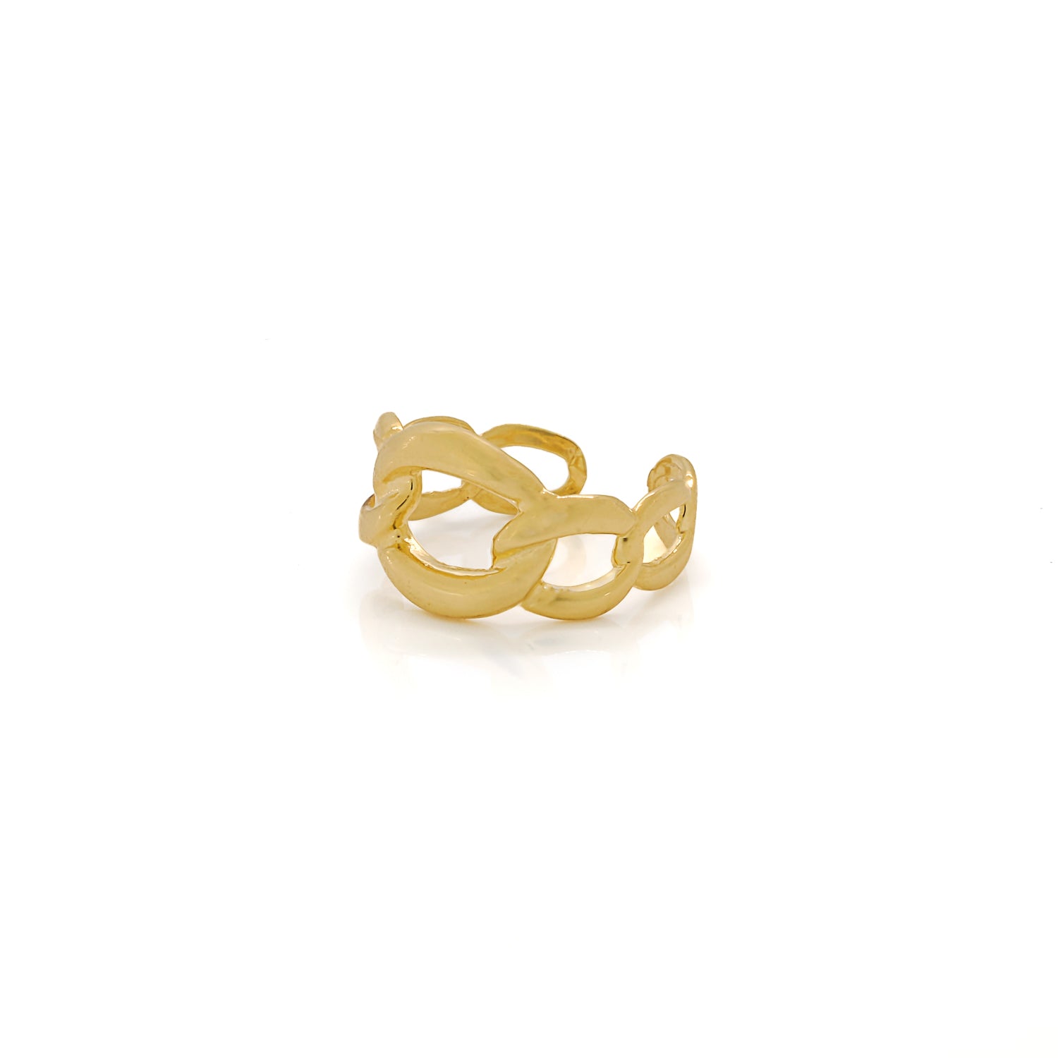 Stylish Adjustable Mira Gold Ring - Sterling Silver and 18K Gold Plated