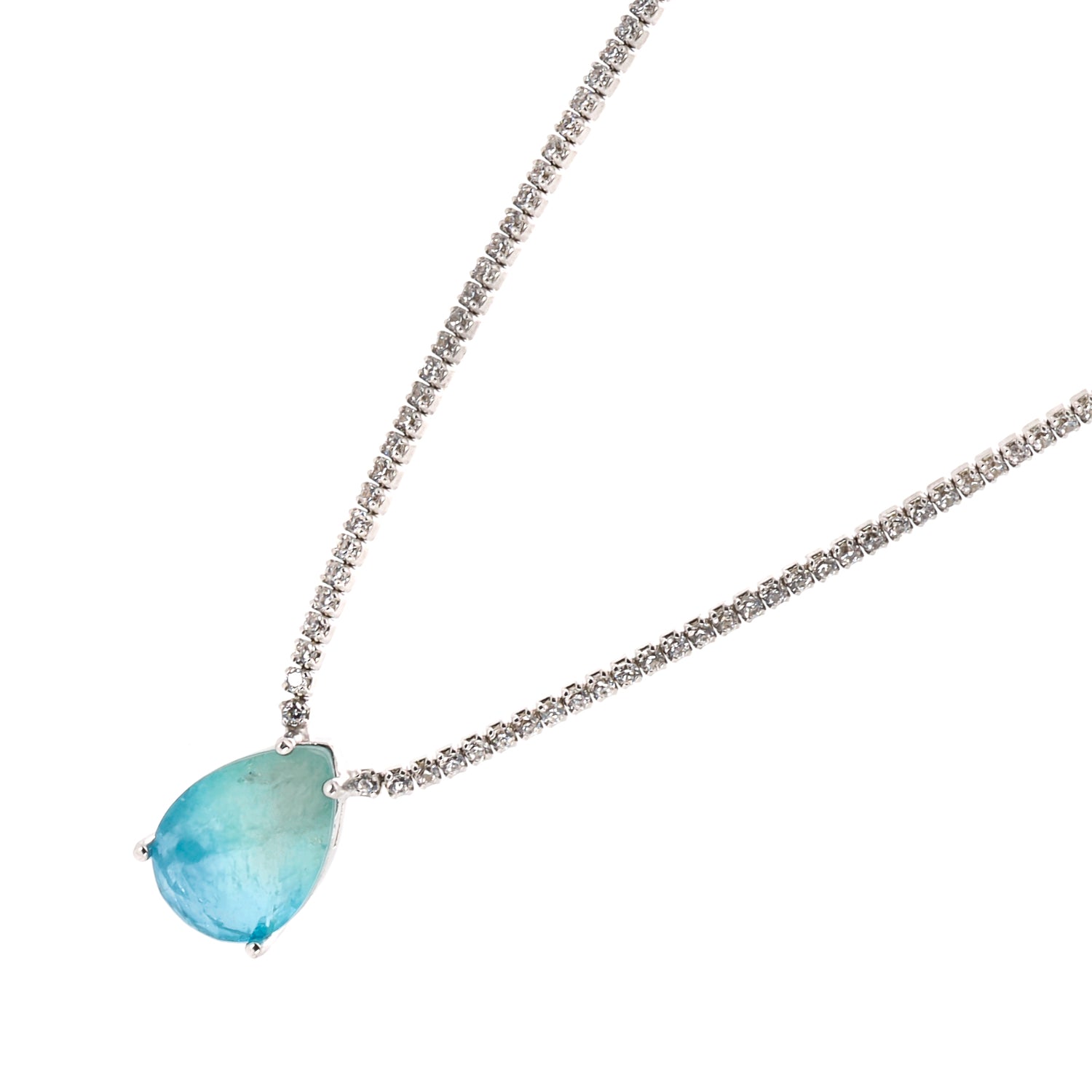 Celebration of Happiness: Sterling Silver Necklace with Teardrop Pendant