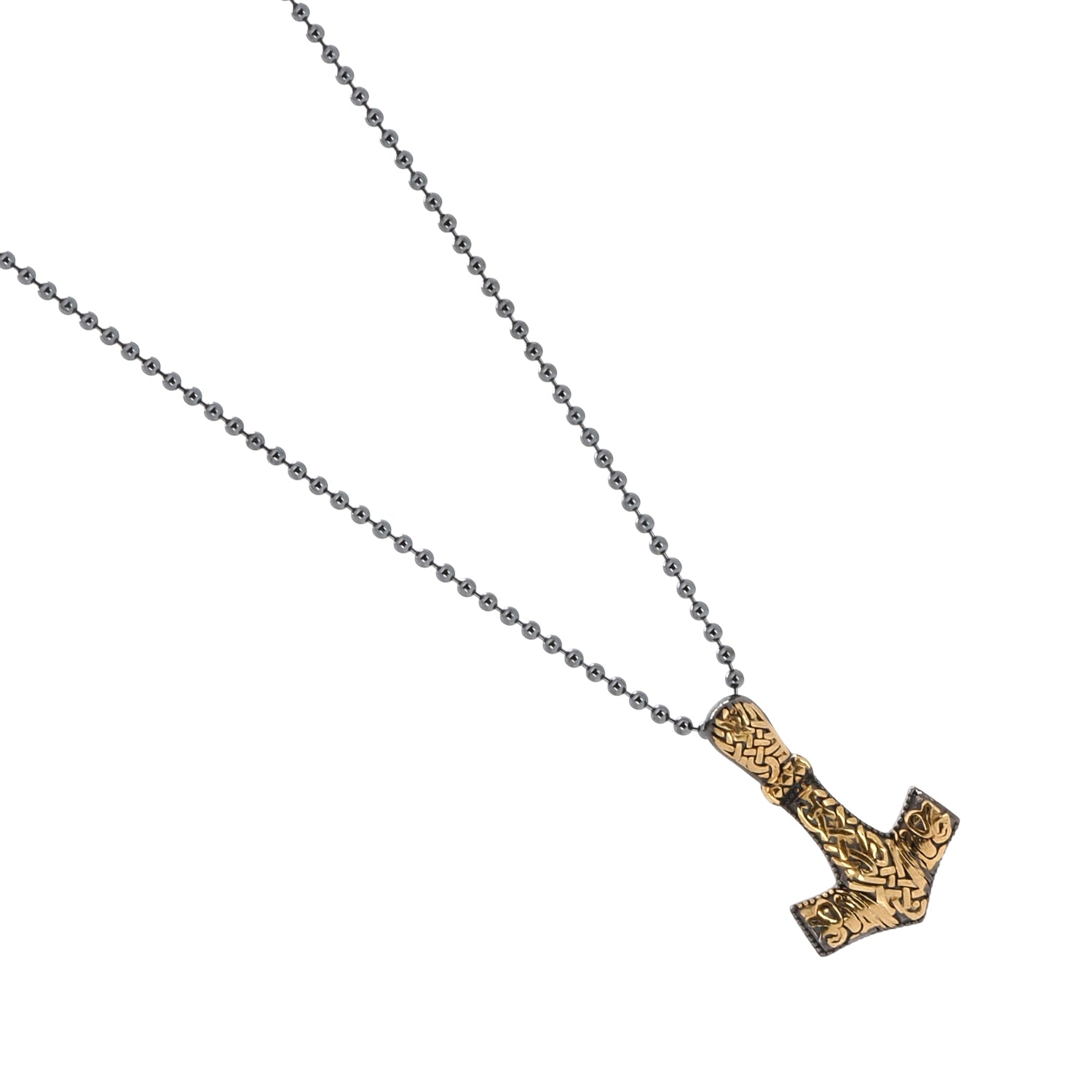 Wield the power: Thor Hammer Sterling Silver Necklace on display