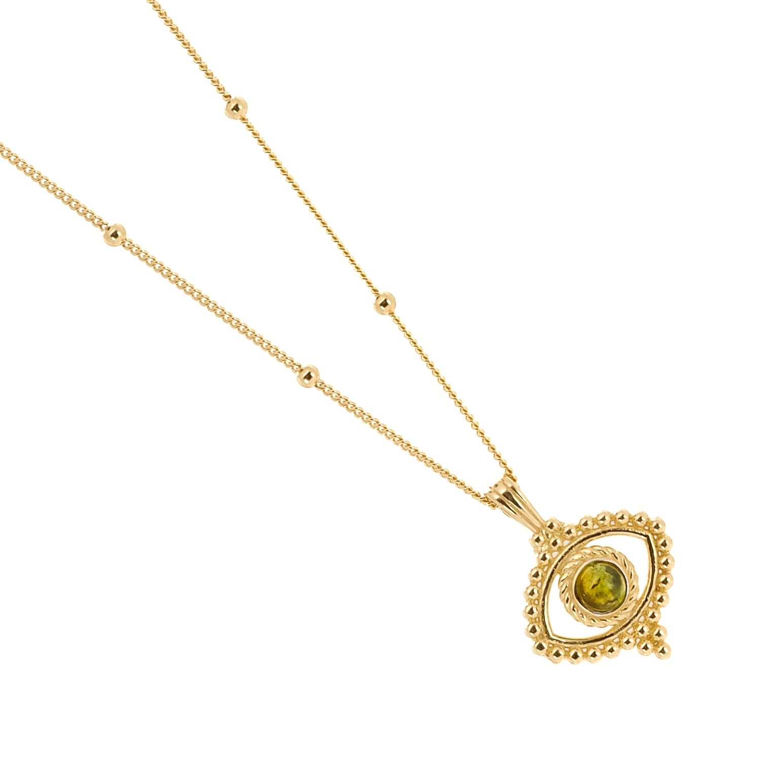 Handcrafted Elegance: Tourmaline Gold Pendant