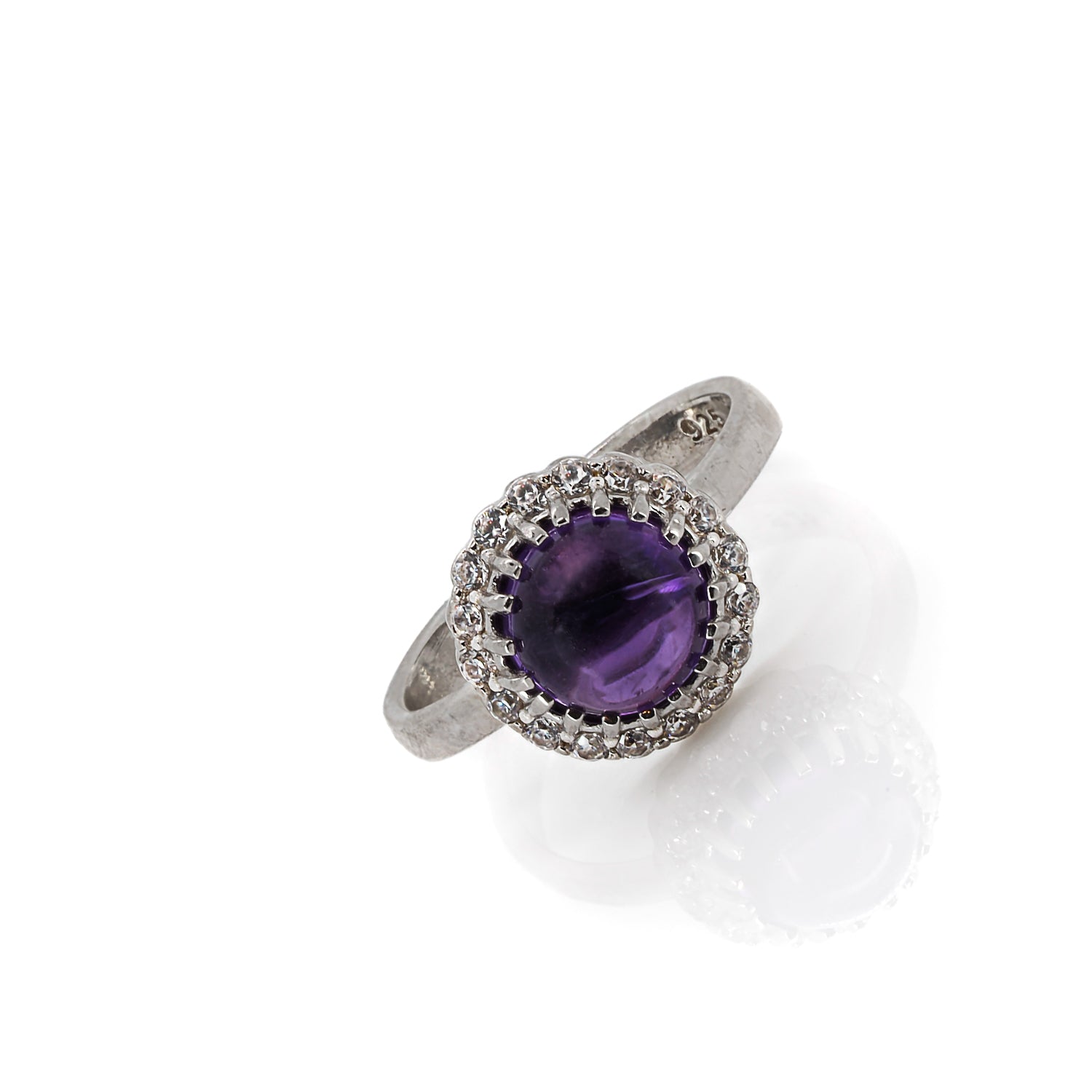 Regal Amethyst Stone with Cz Diamonds - Elegance Defined