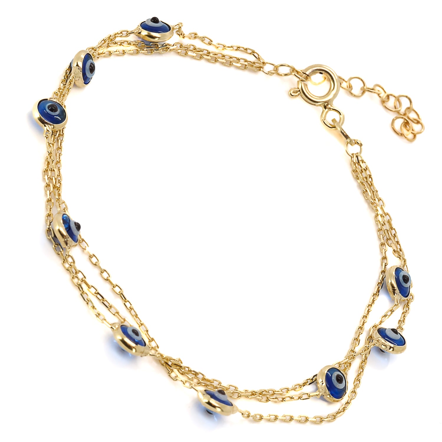 Serene protection: Evil Eye Gold Bracelet.