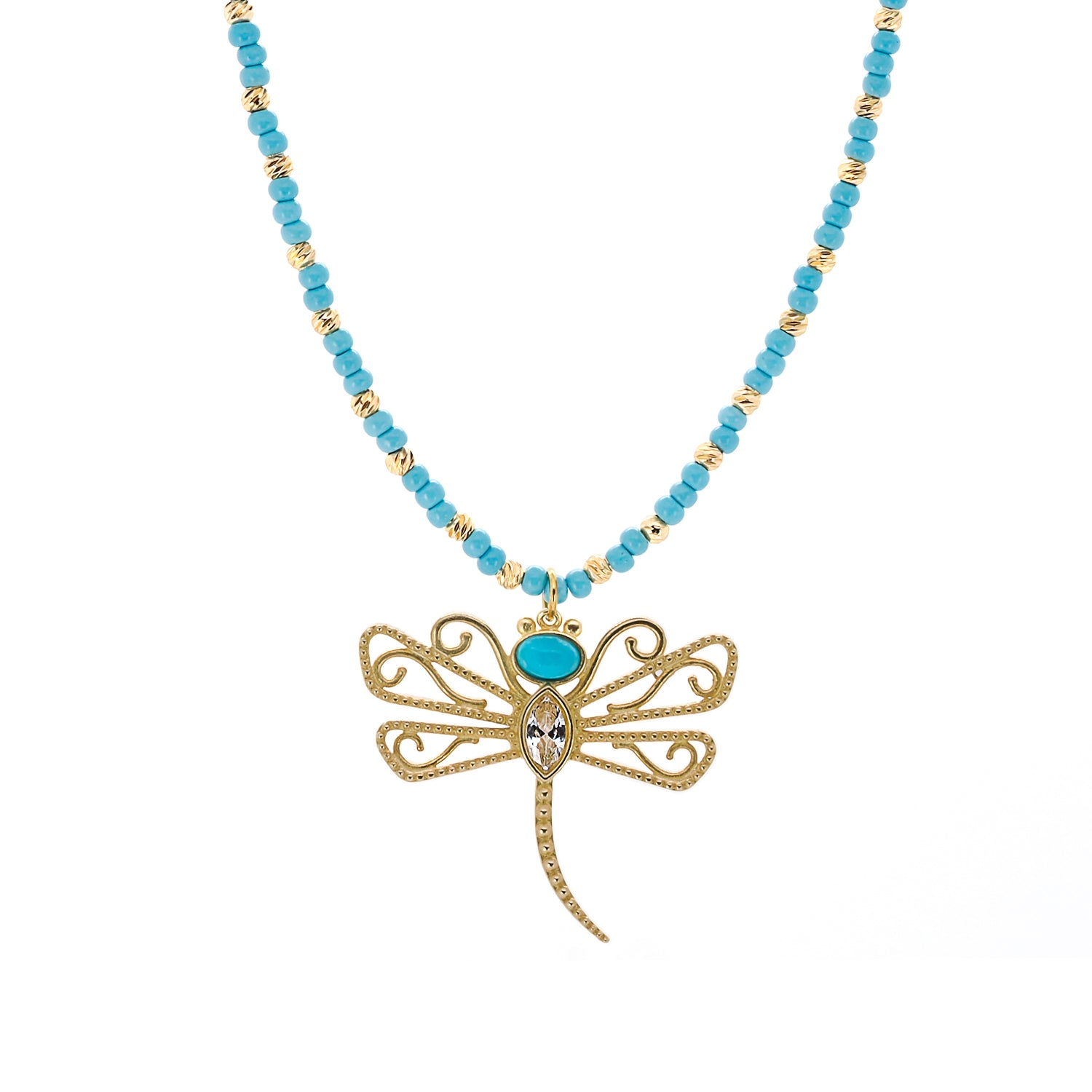Turquoise Dragonfly Necklace - Symbolism and Elegance.