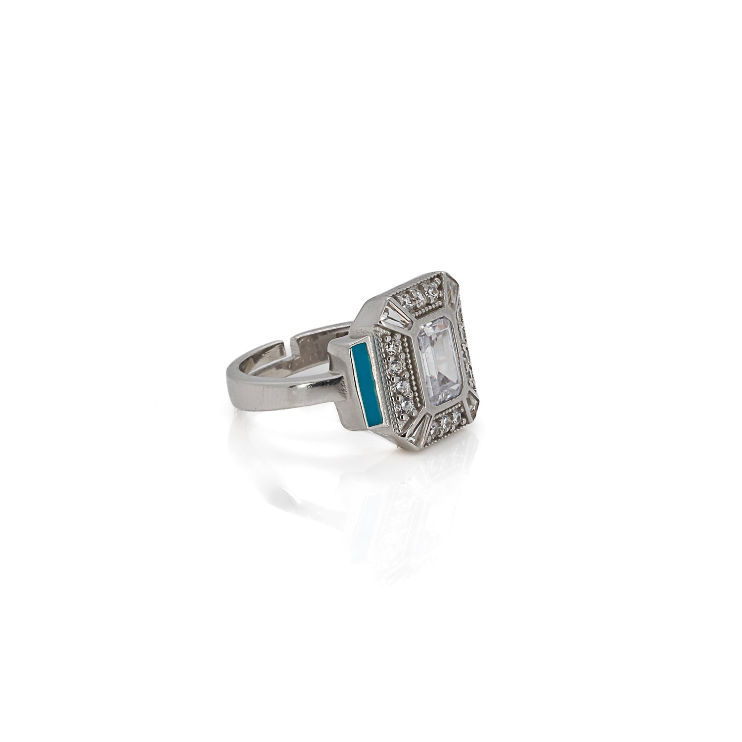 Sterling Silver Band with Cz Diamonds - Vibrant and Refined