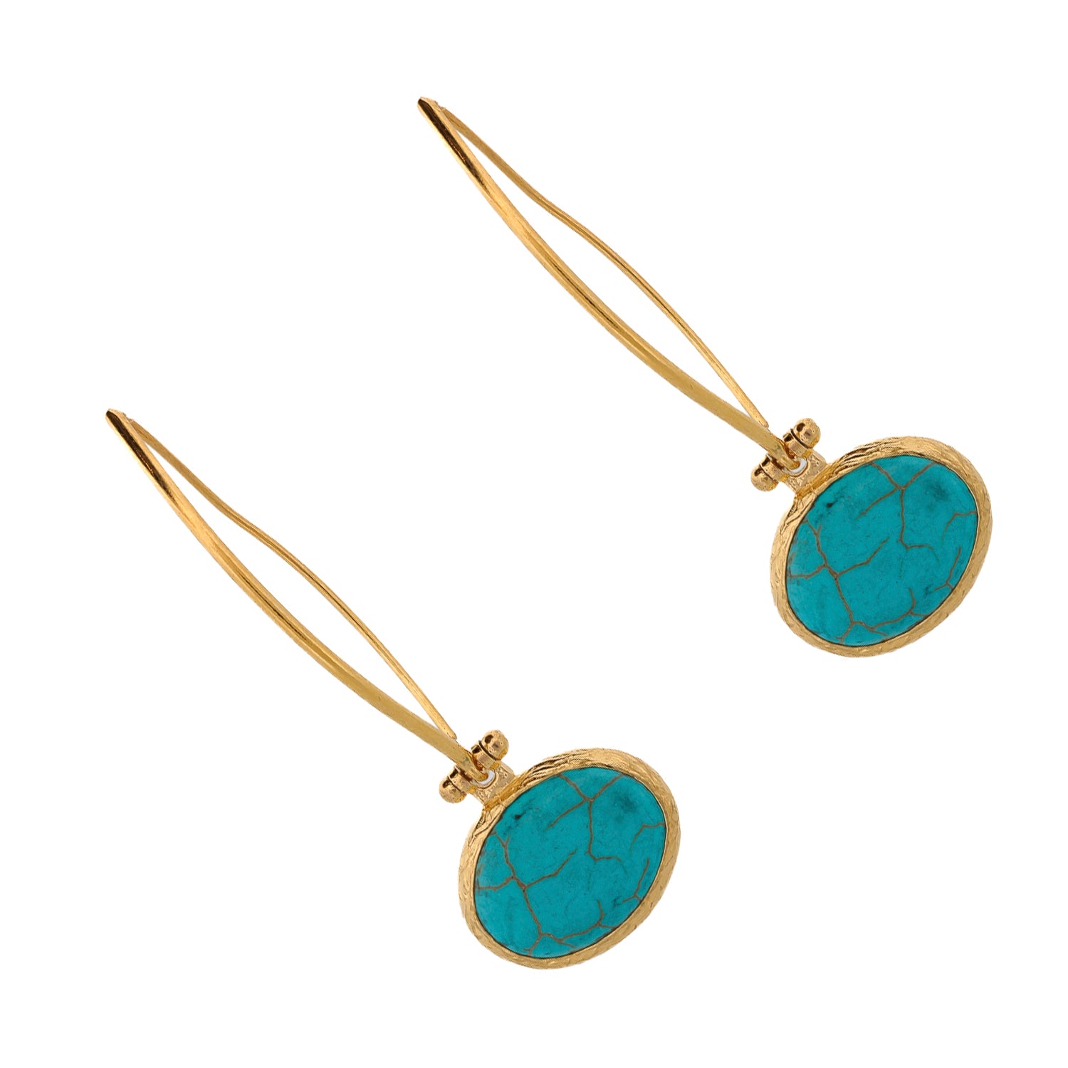 Luxurious Turquoise and Gold Dangle Earrings
