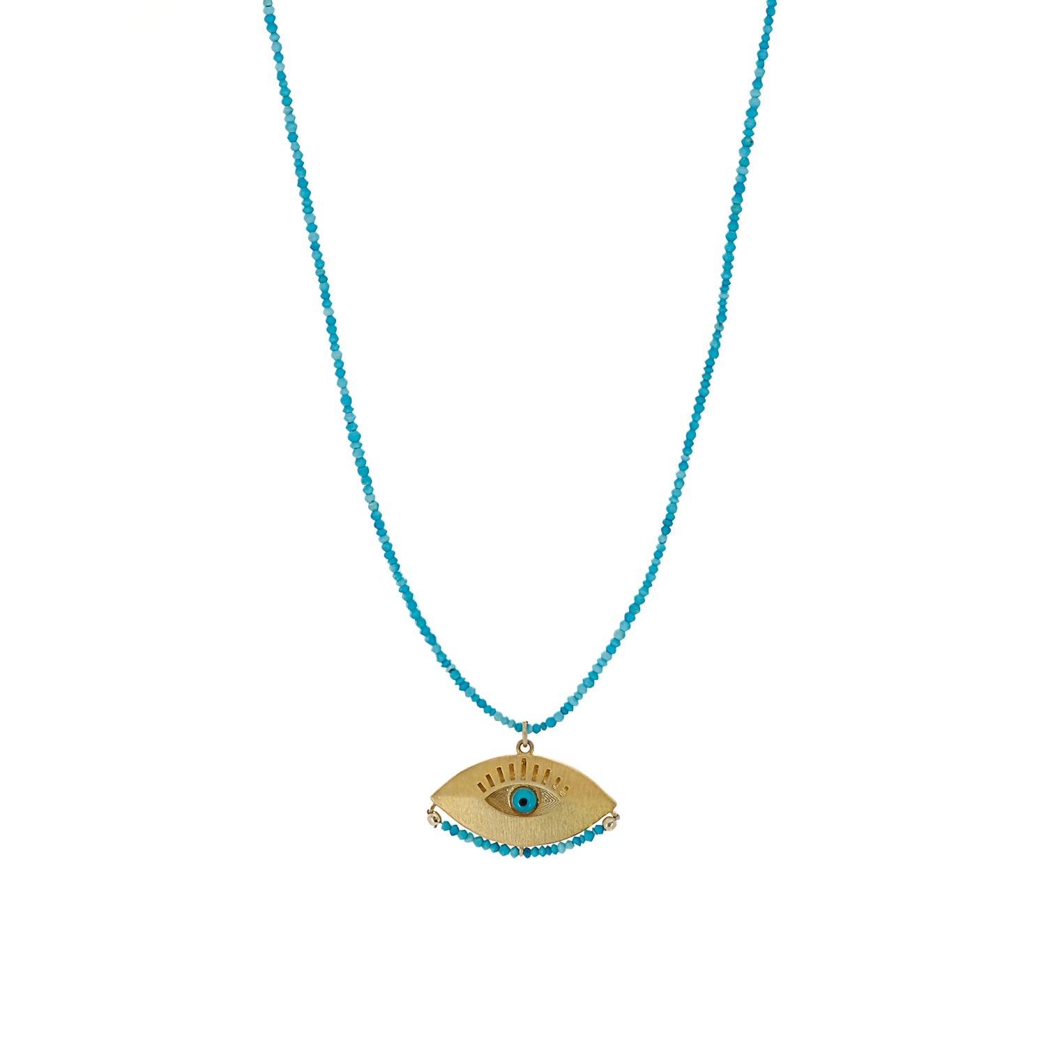 Ward Off Negativity - Turquoise Stone Beads with Protective Pendant.