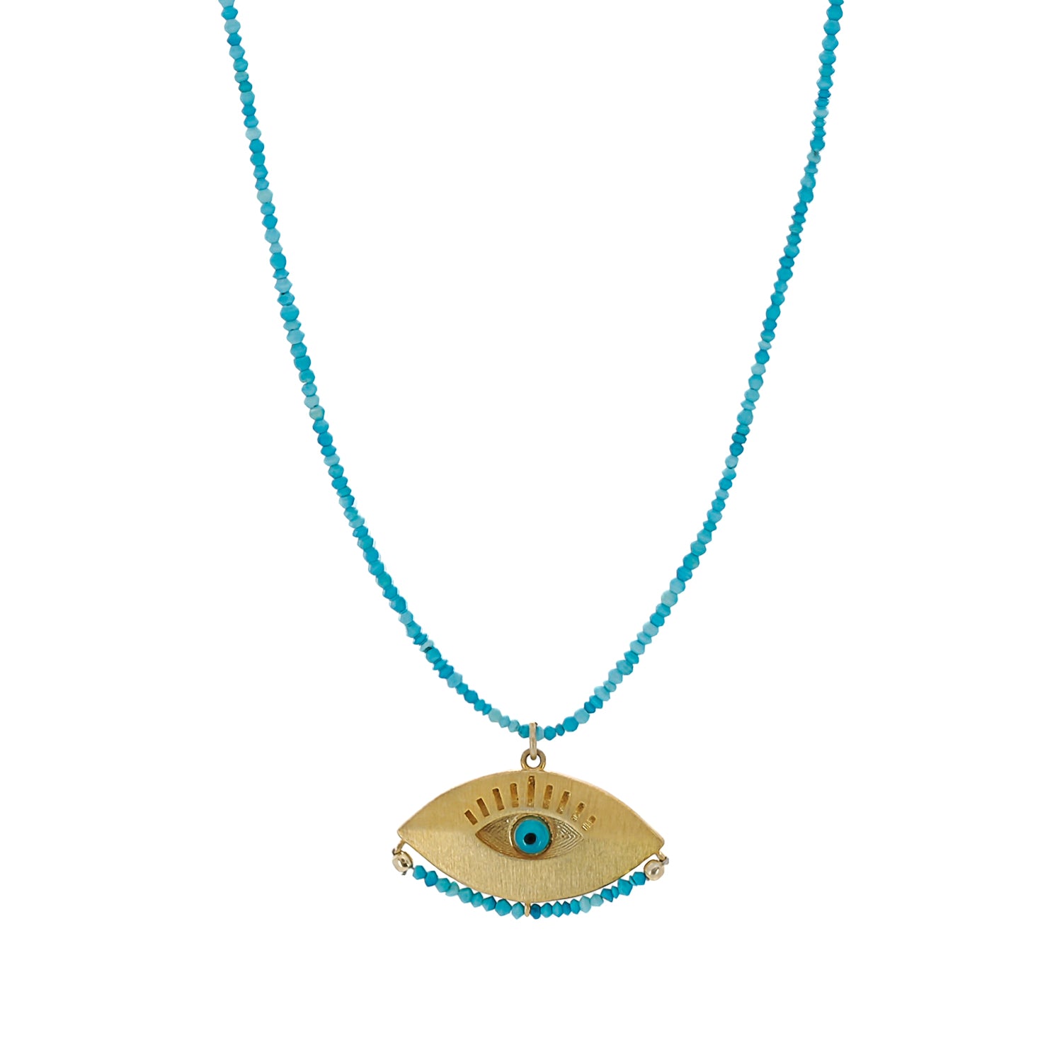 Turquoise Protective Evil Eye Necklace - Symbolic and Stylish.