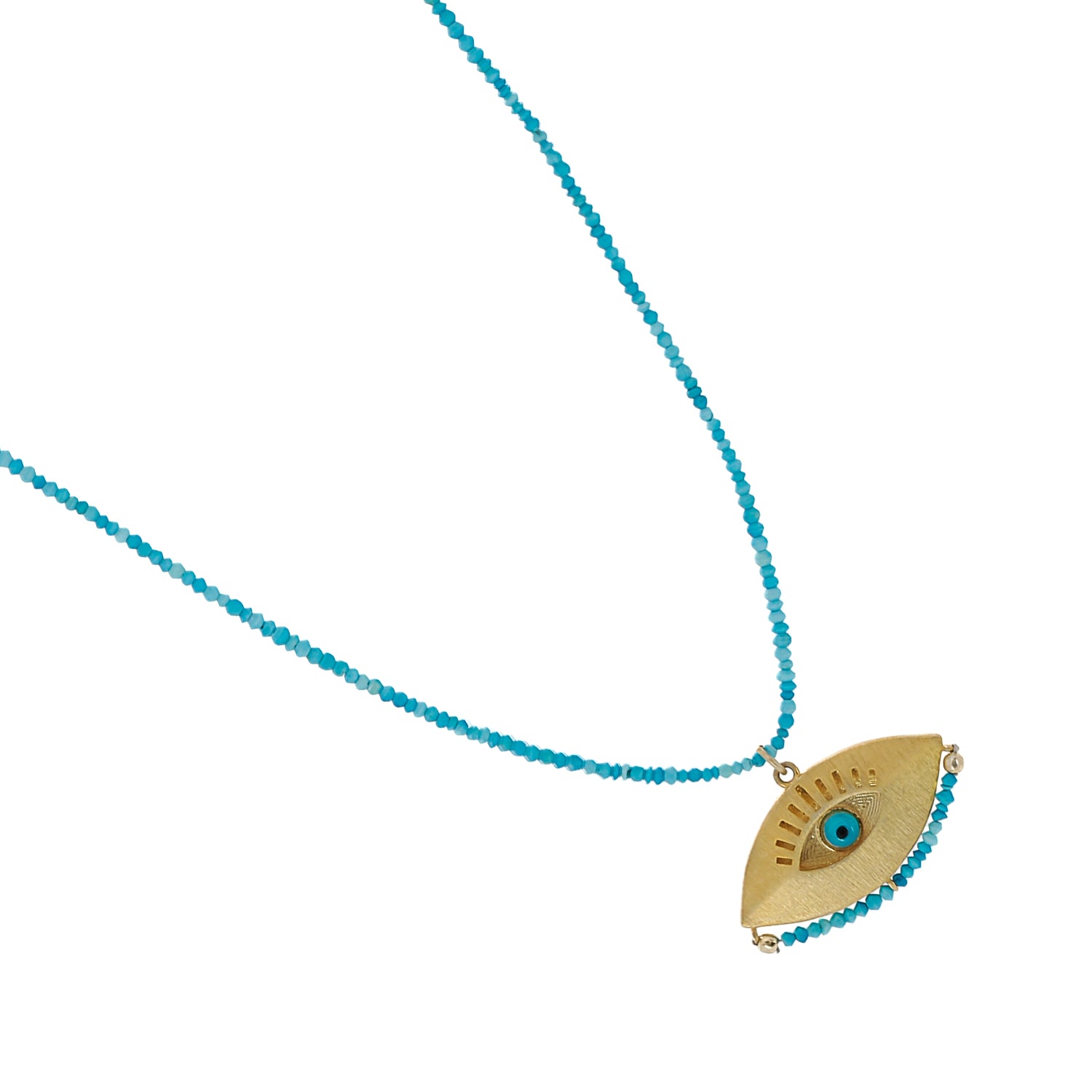 Radiant Turquoise - Elegant Evil Eye Necklace.