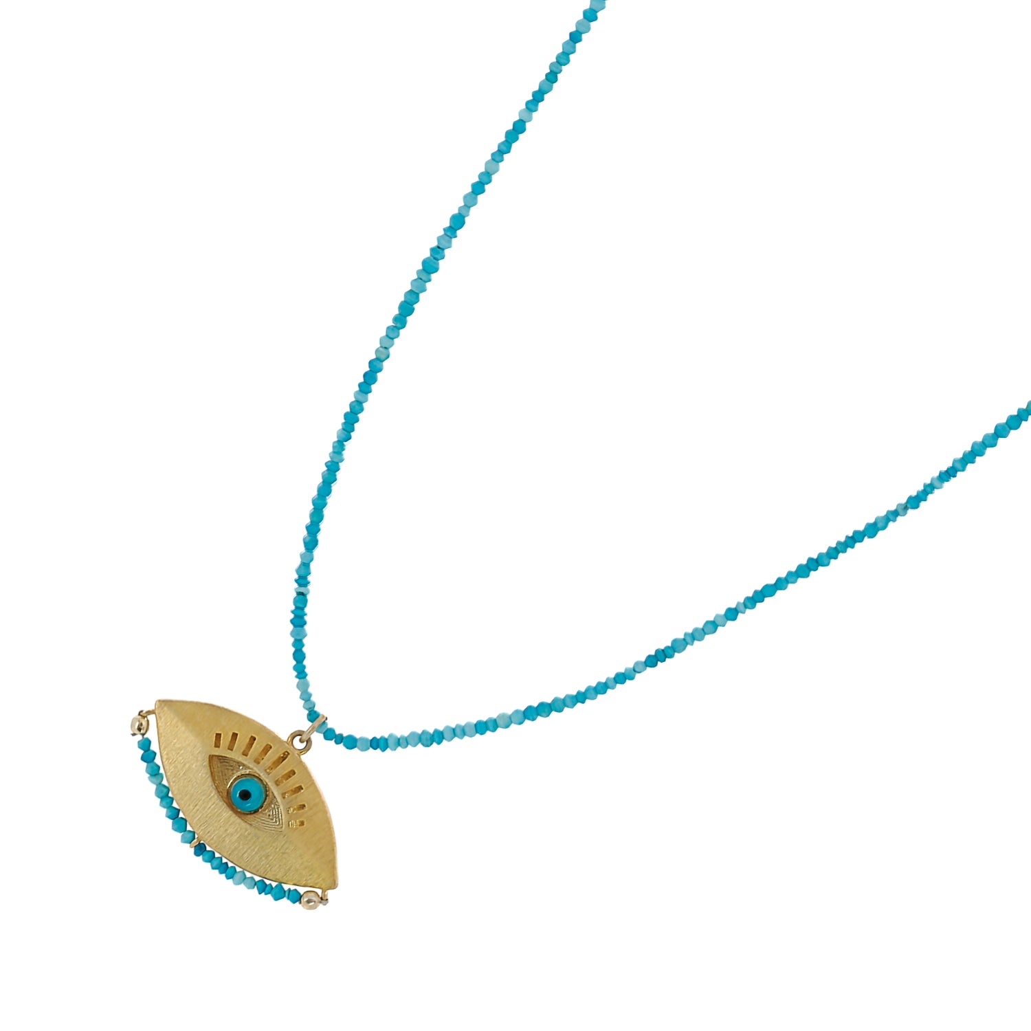 Radiant Turquoise - Elegant Evil Eye Necklace.