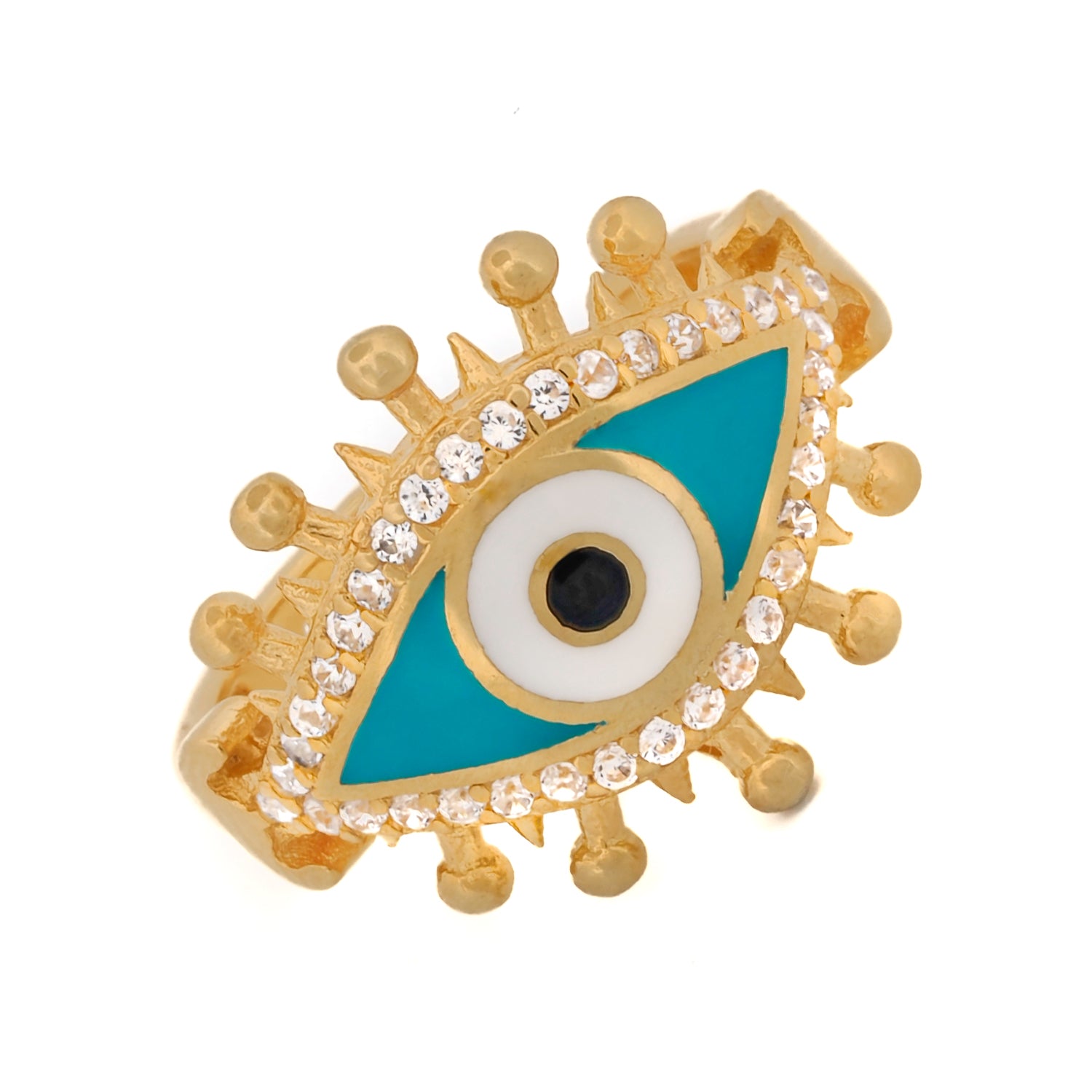 Adjustable Size Gold Evil Eye Ring