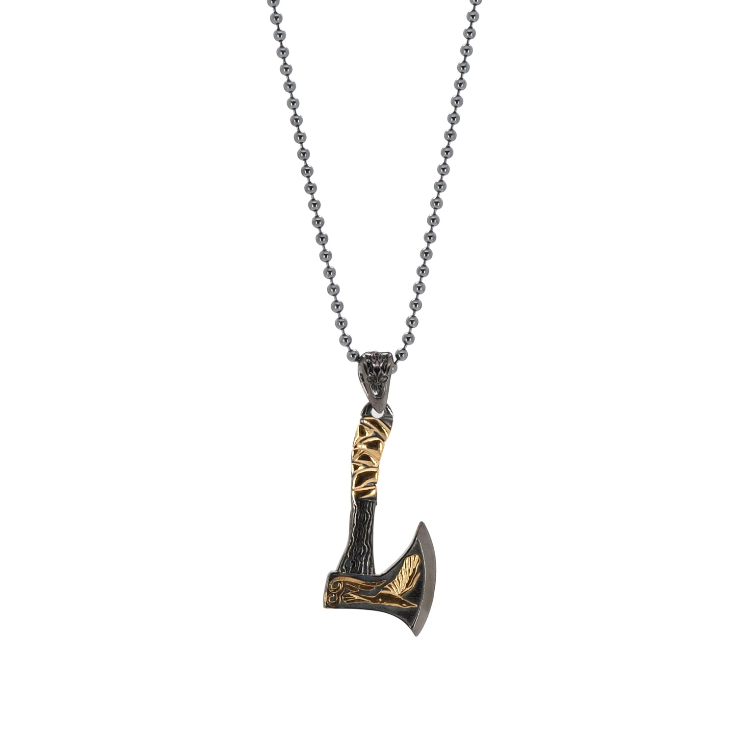 Carry Viking valor: Sterling Silver &amp; Gold Pendant Chain Necklace