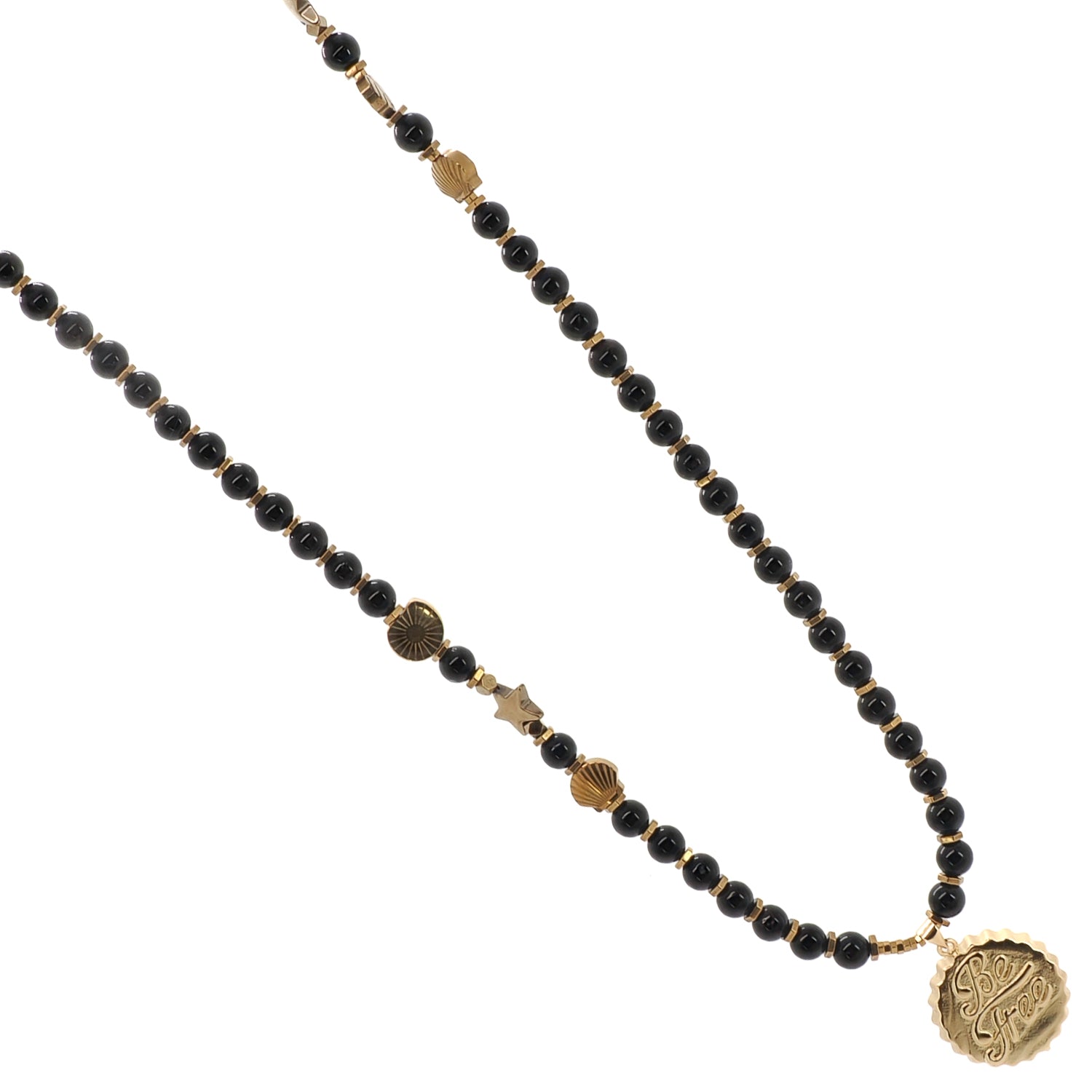 Be Free Onyx Beaded Long Necklace