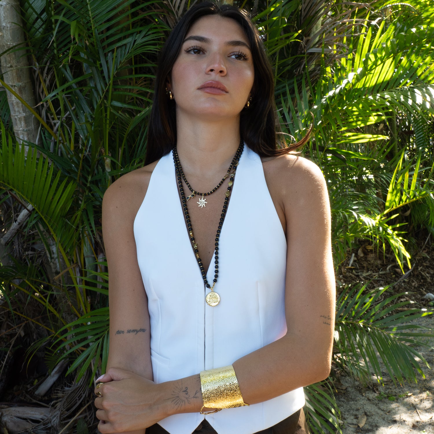 Be Free Onyx Beaded Long Necklace