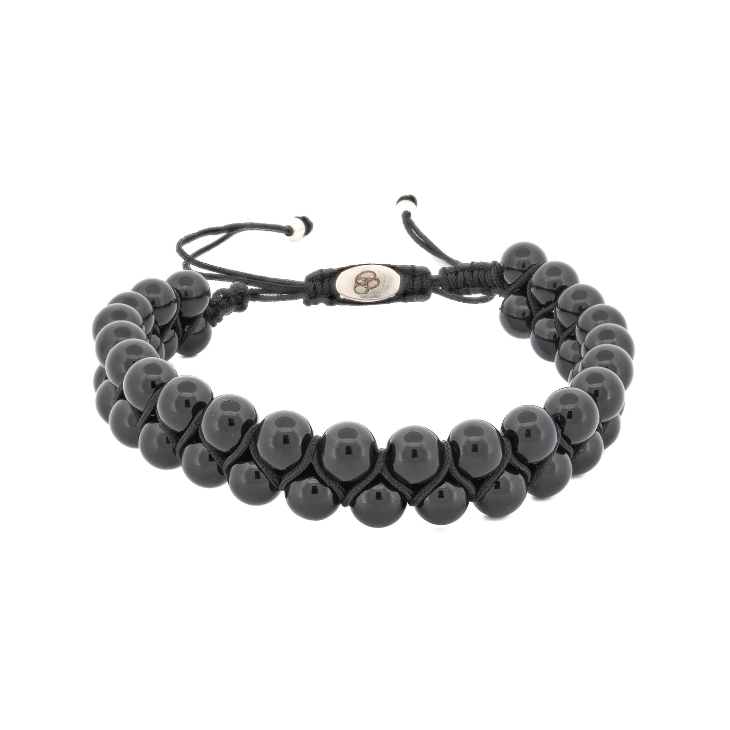 Black Onyx Self Control Beaded Woven Bracelet