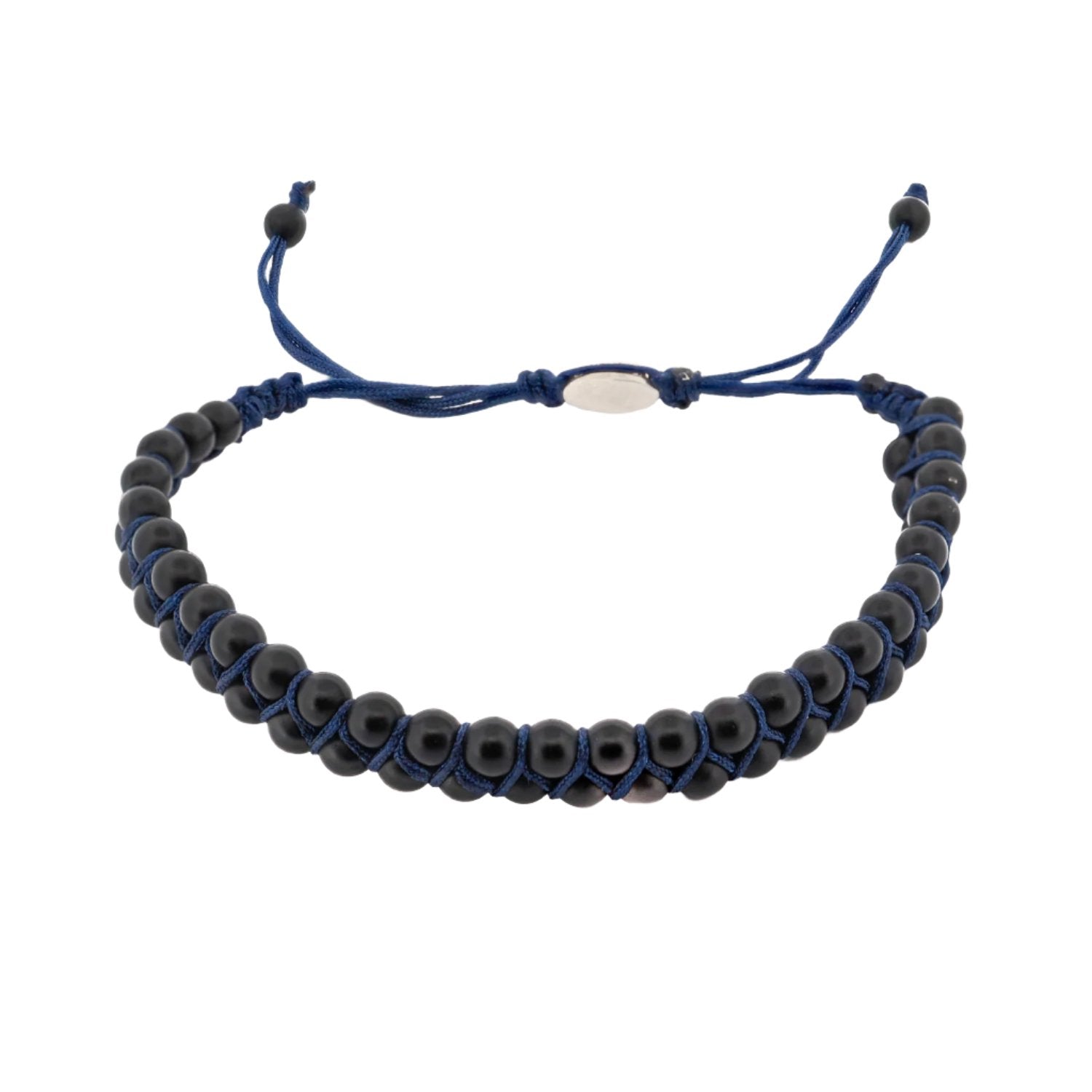 The Black Onyx Stone Beaded Blue Rope Bracelet&nbsp;is a sleek and stylish piece of handmade jewelry that is perfect for any occasion