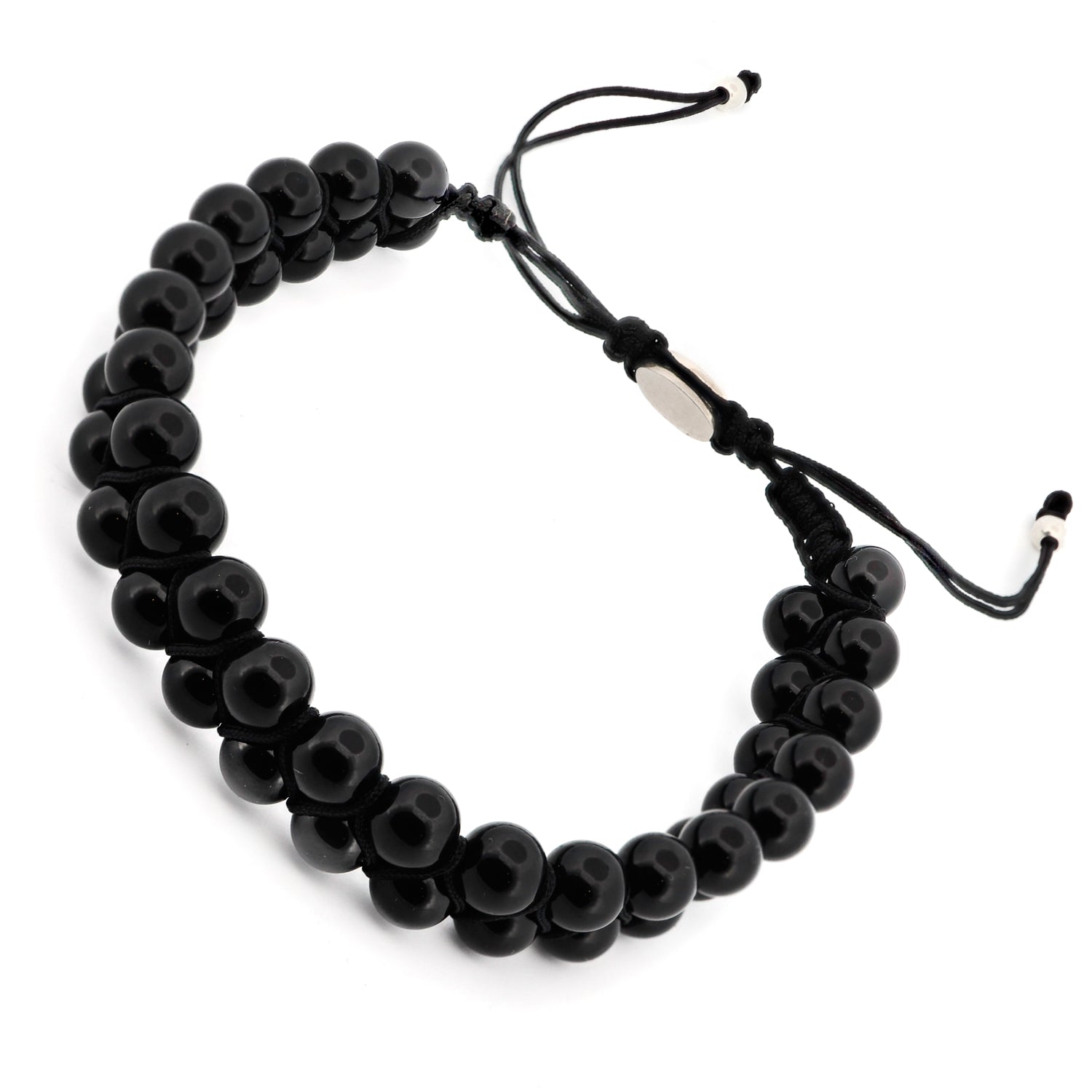 It is handcrafted using high-quality jewelry rope and matte black onyx stones, which give the unique bracelet a natural and rugged look