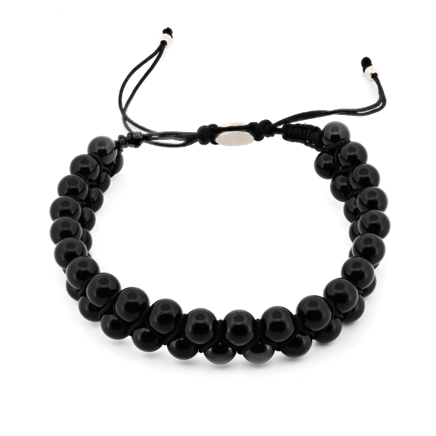 The Black Onyx Stone Beaded Rope Bracelet&amp;nbsp;is a sleek and stylish piece of handmade jewelry