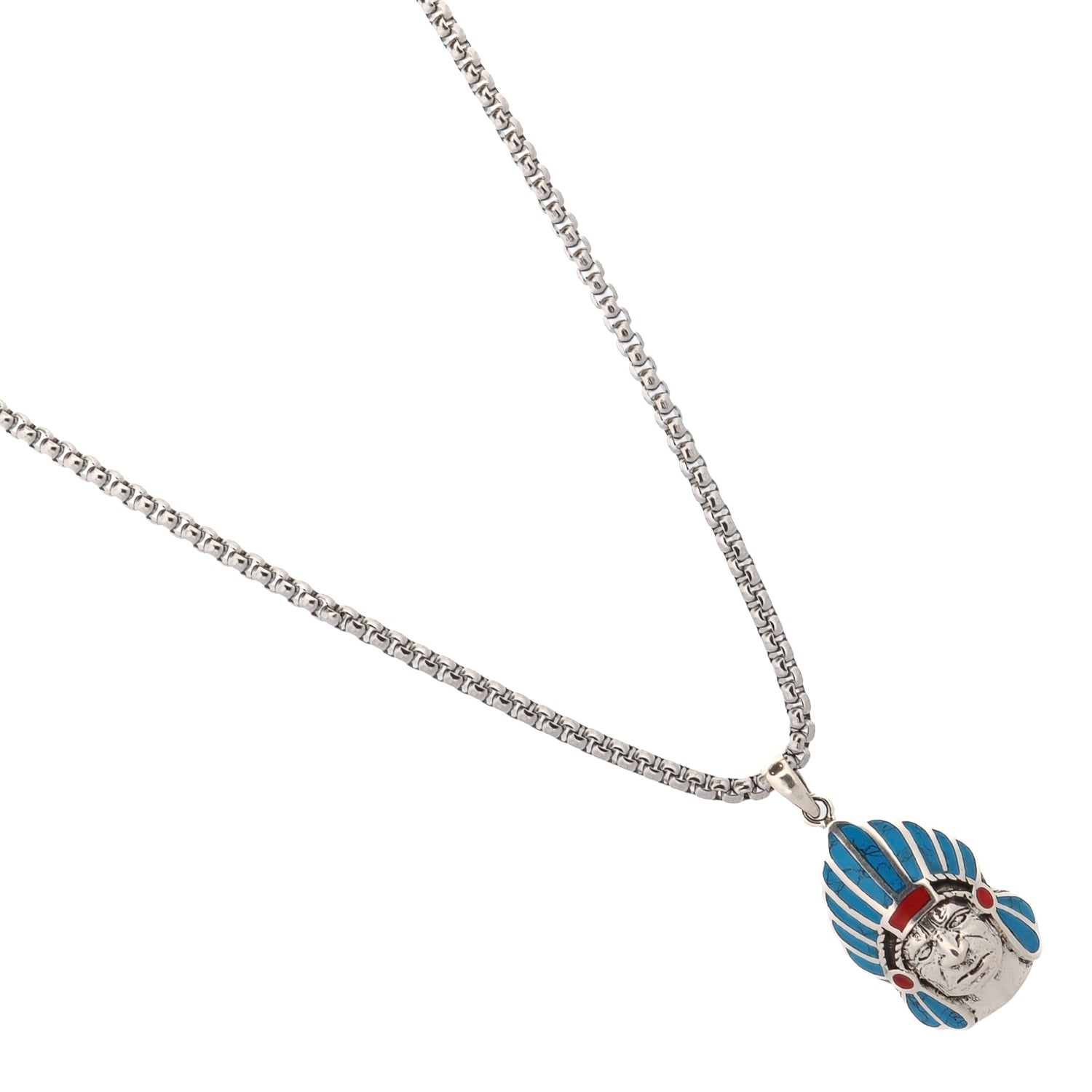 Brave Spirit Blue Chief Pendant Necklace