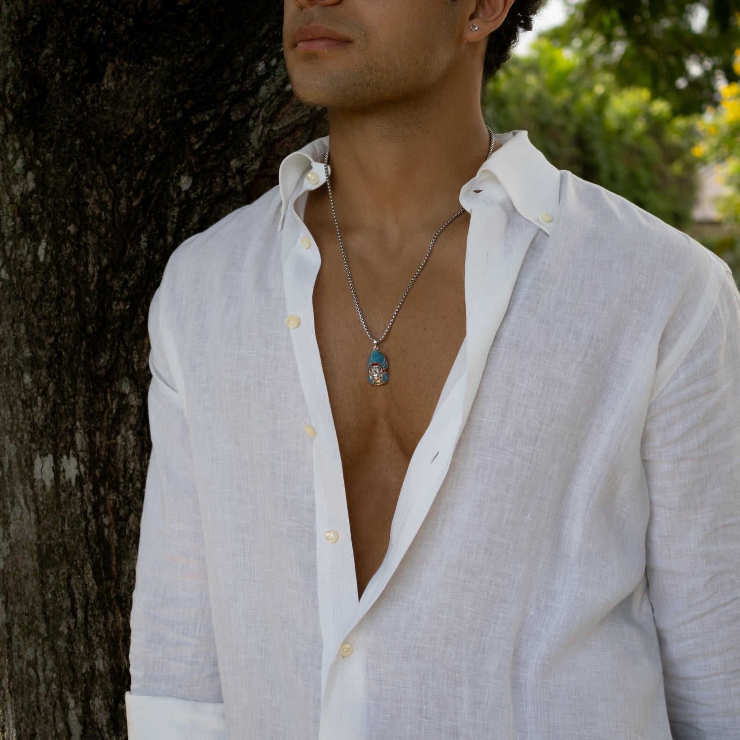 Brave Spirit Blue Chief Pendant Necklace