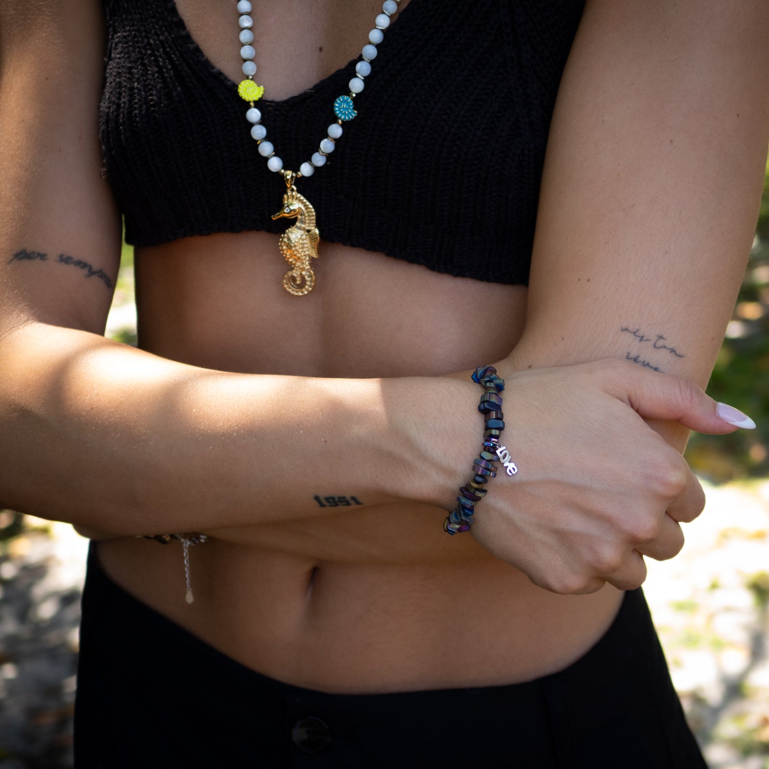 Modern and spiritual bracelet combining bright colors with protective hematite energy

