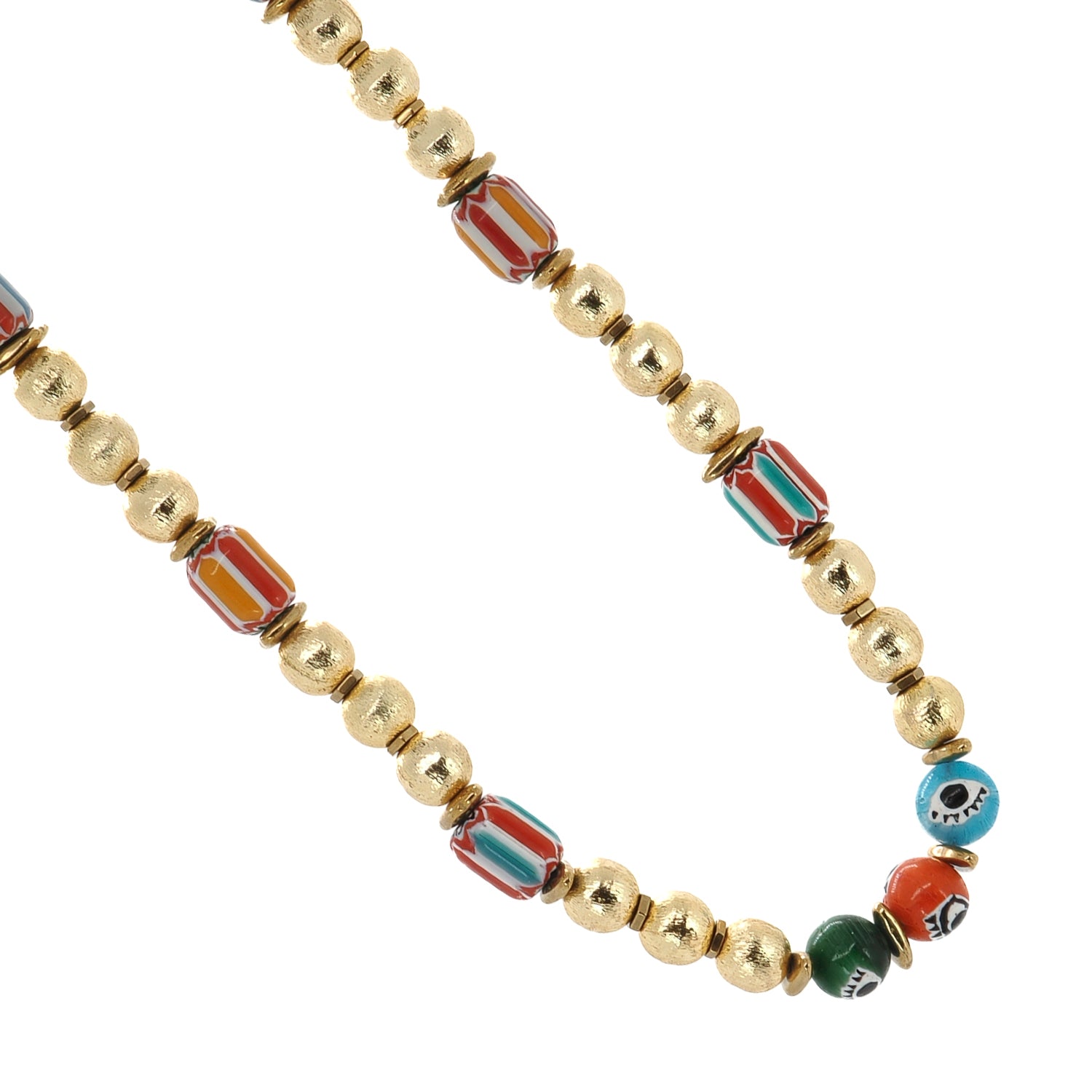 Colorful Evil Eye Beaded Gold Choker Summer Necklace