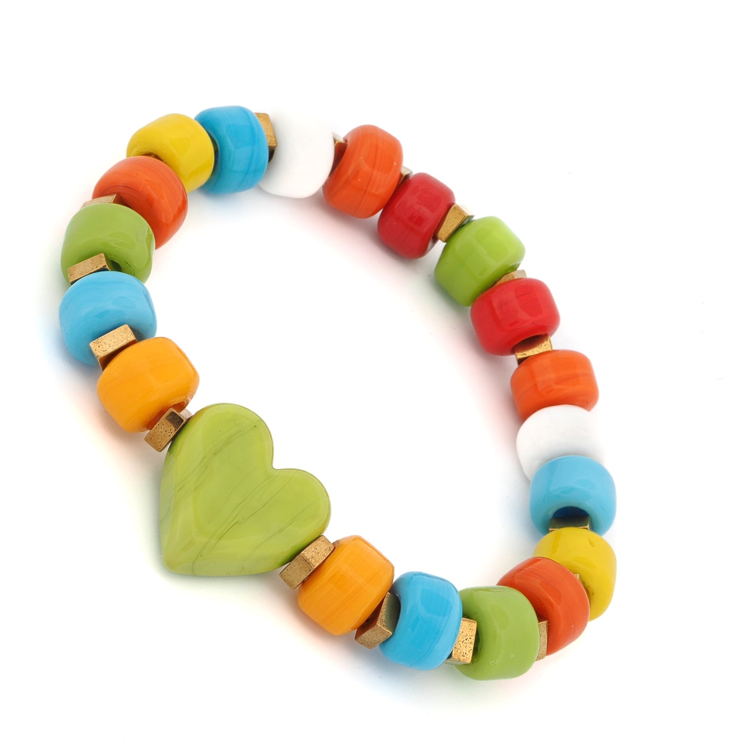 Colorful Harmony Heart Beaded Bracelet