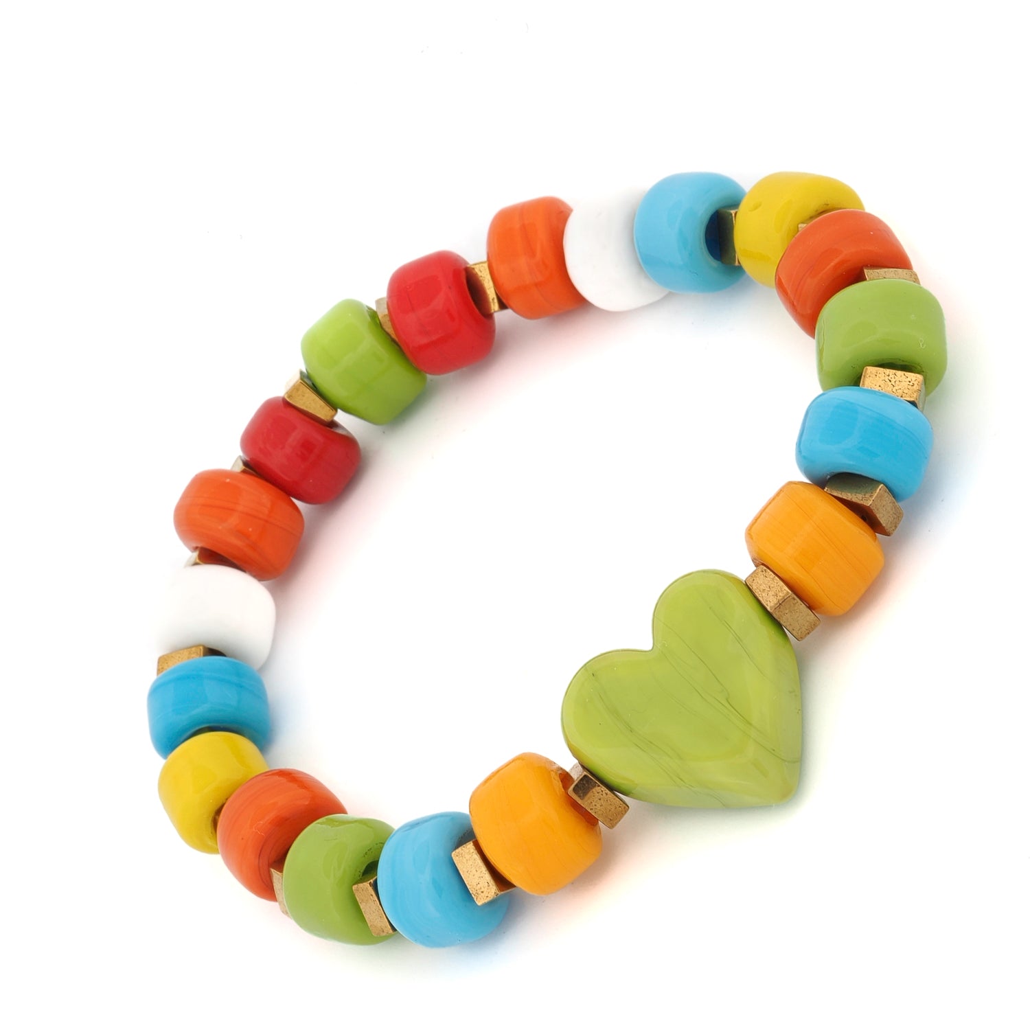 Colorful Harmony Heart Beaded Bracelet