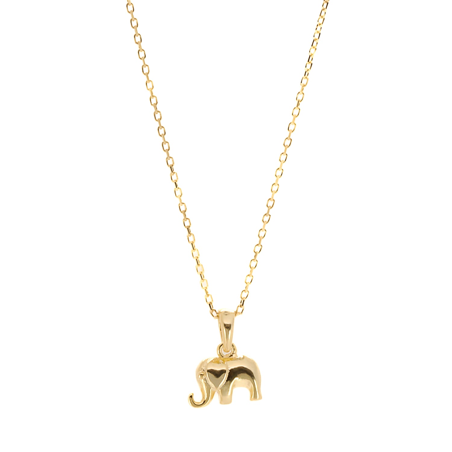 The Dainty Gold Elephant Necklace, featuring a petite elephant pendant on an 18K gold-plated sterling silver chain.