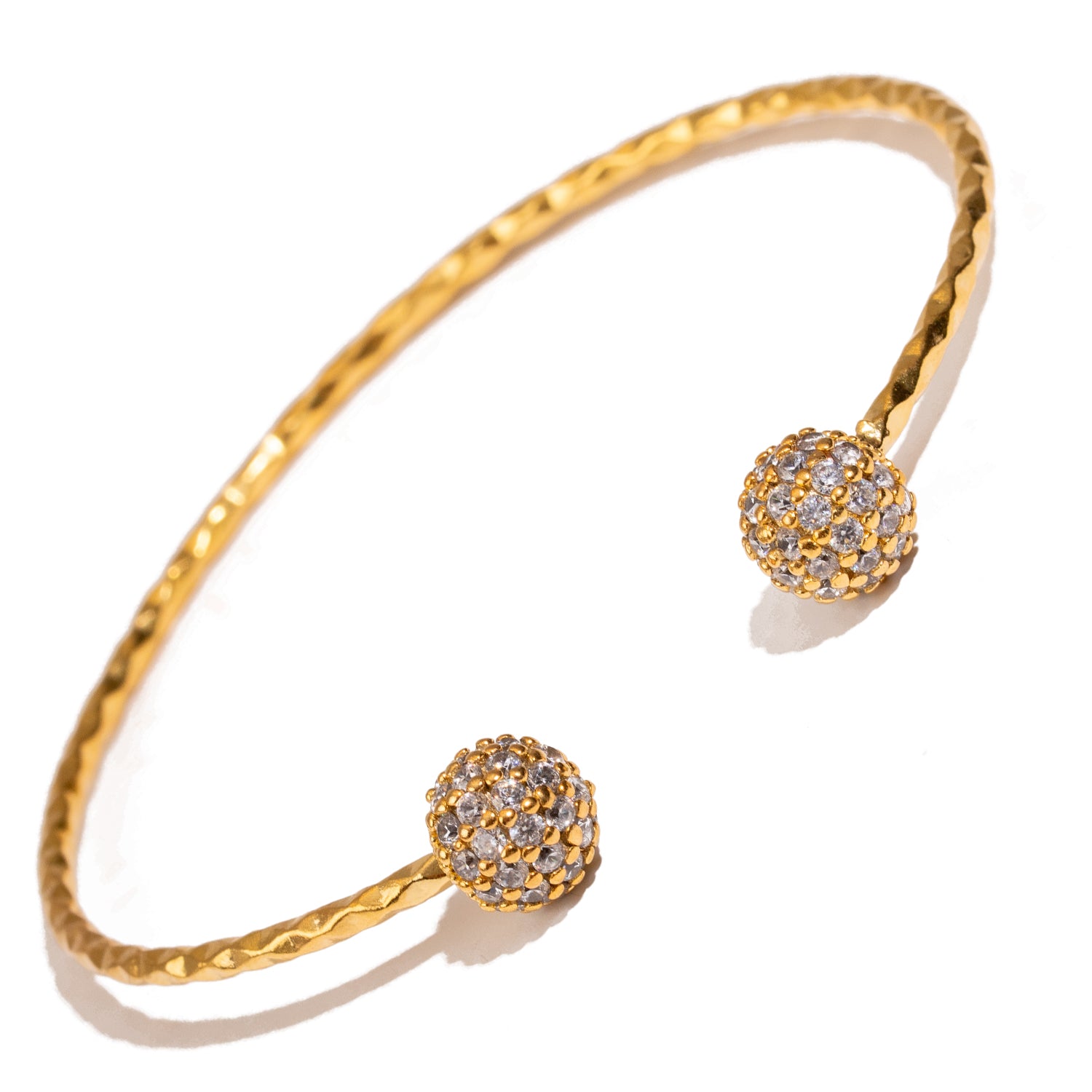 Diamond Grace Adjustable Gold Cuff Bracelet