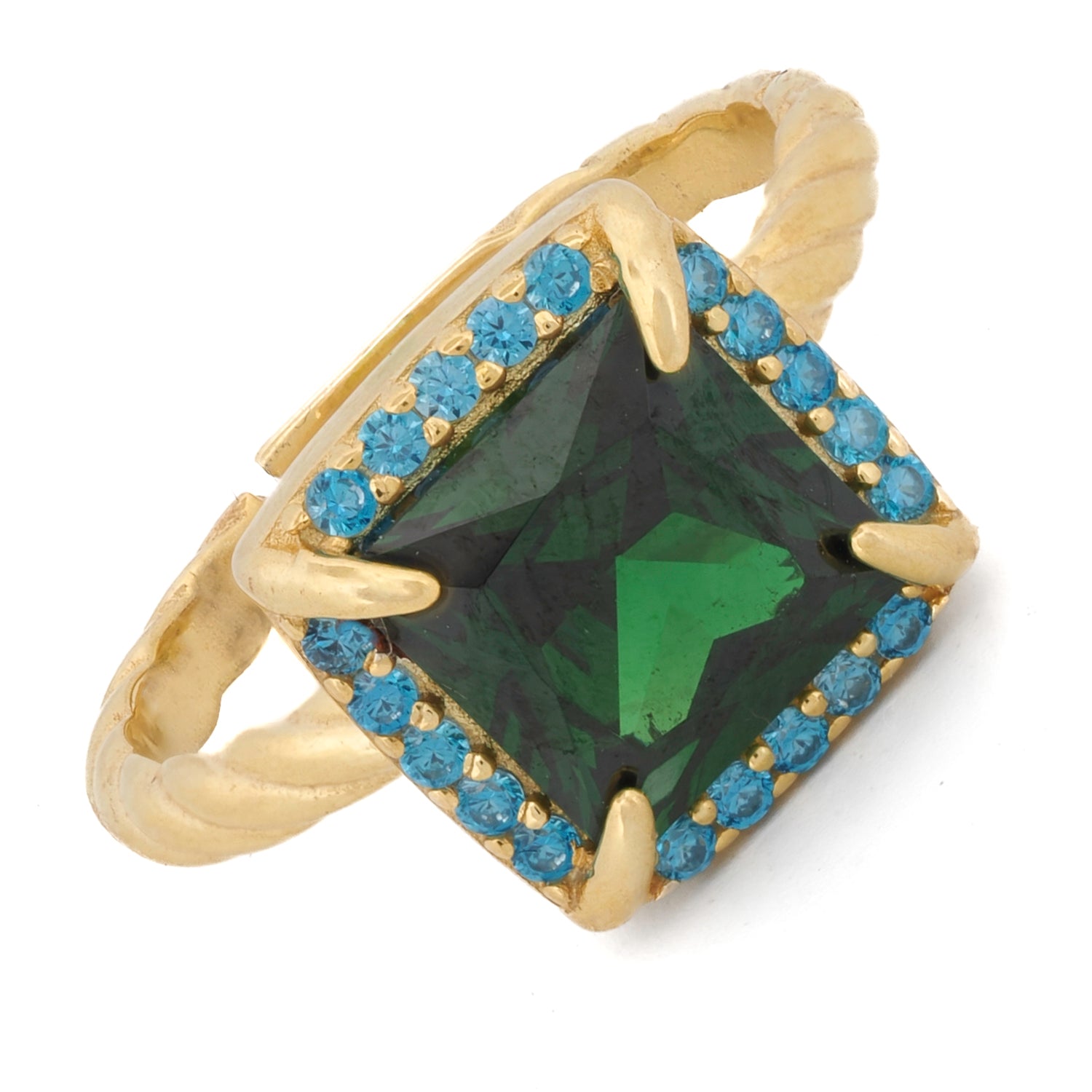 Divine Emerald Crown Statement Ring