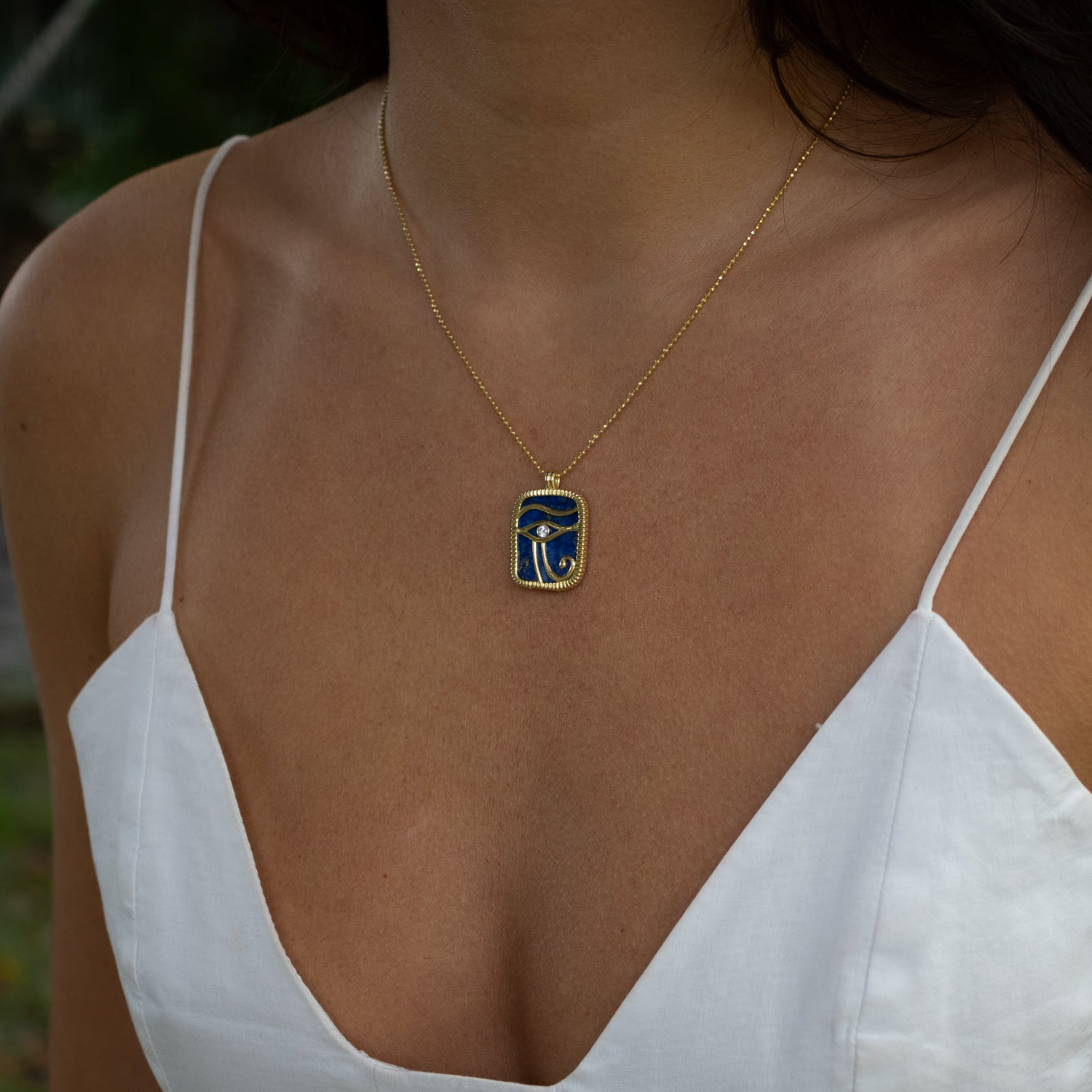 Eye of Ra Lapis Lazuli Gold Necklace