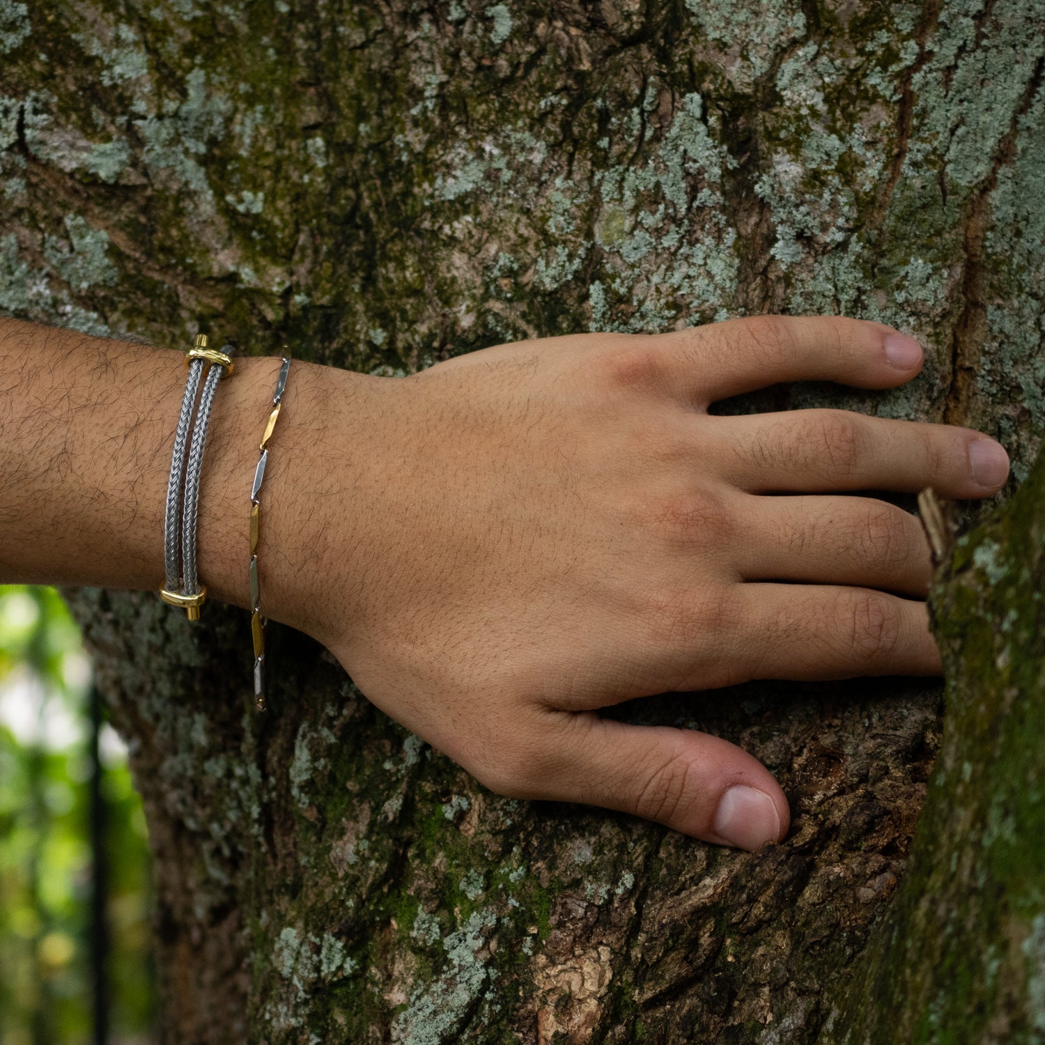 Dual Strength Silver &amp; Gold Men’s Chain Bracelet