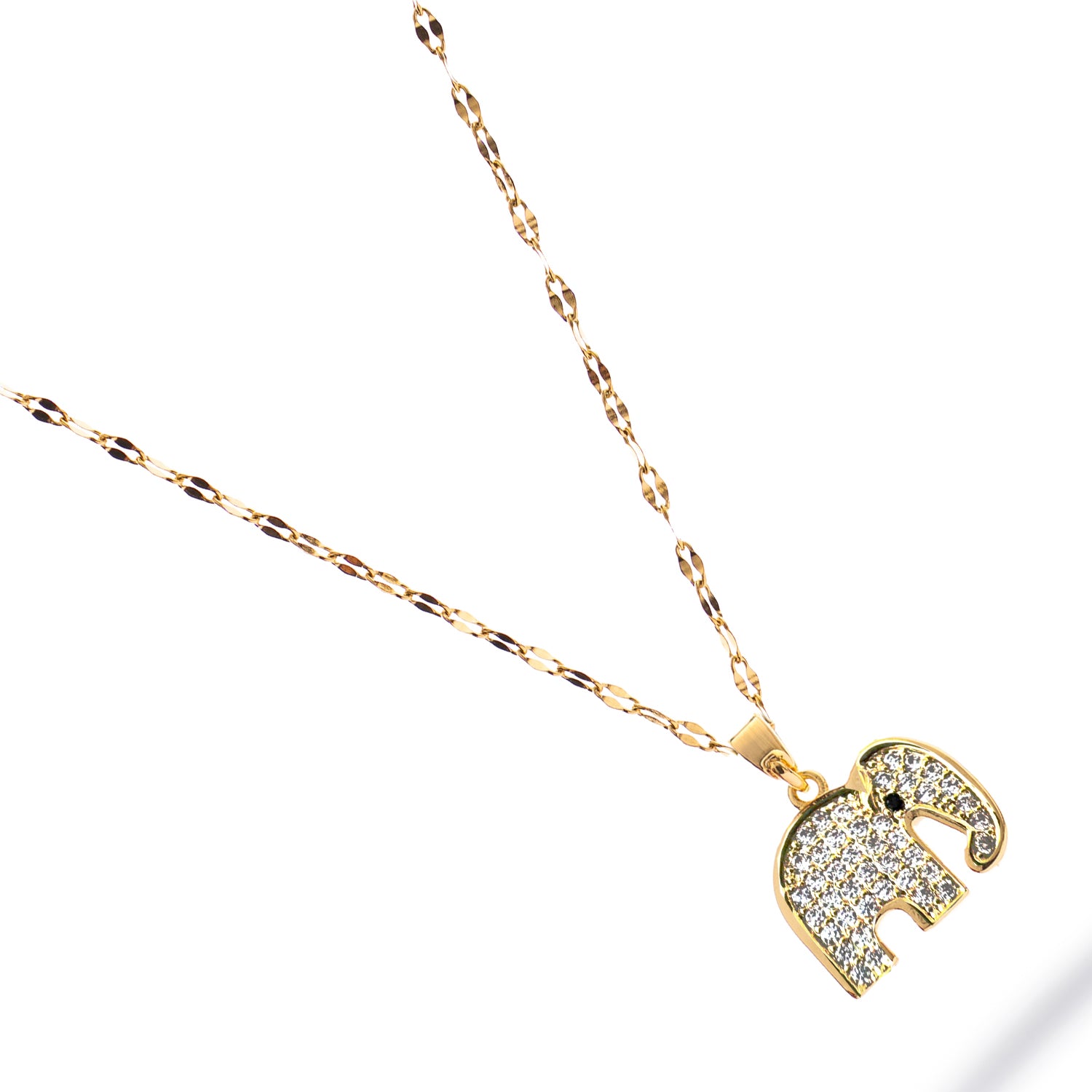 Meaningful gold necklace featuring lucky elephant charm