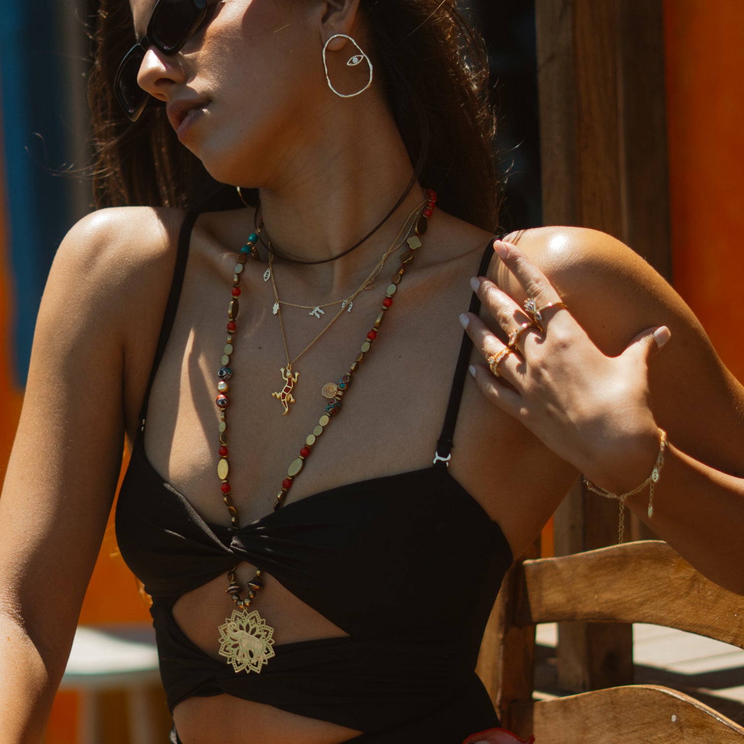 Elephant Mandala Talisman Beaded Necklace